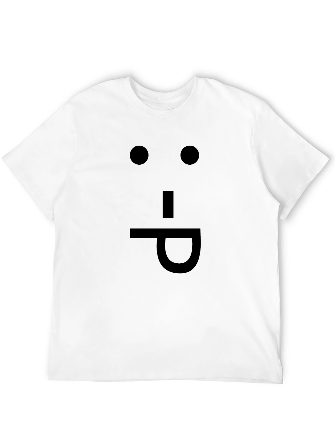 Funny Face Expression Black Cotton T-Shirt