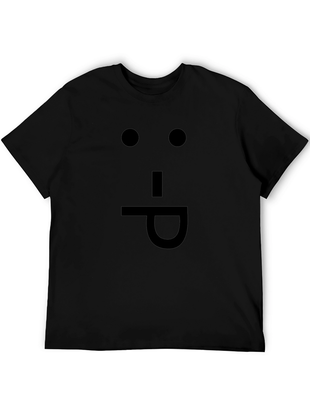 Funny Face Expression Black Cotton T-Shirt