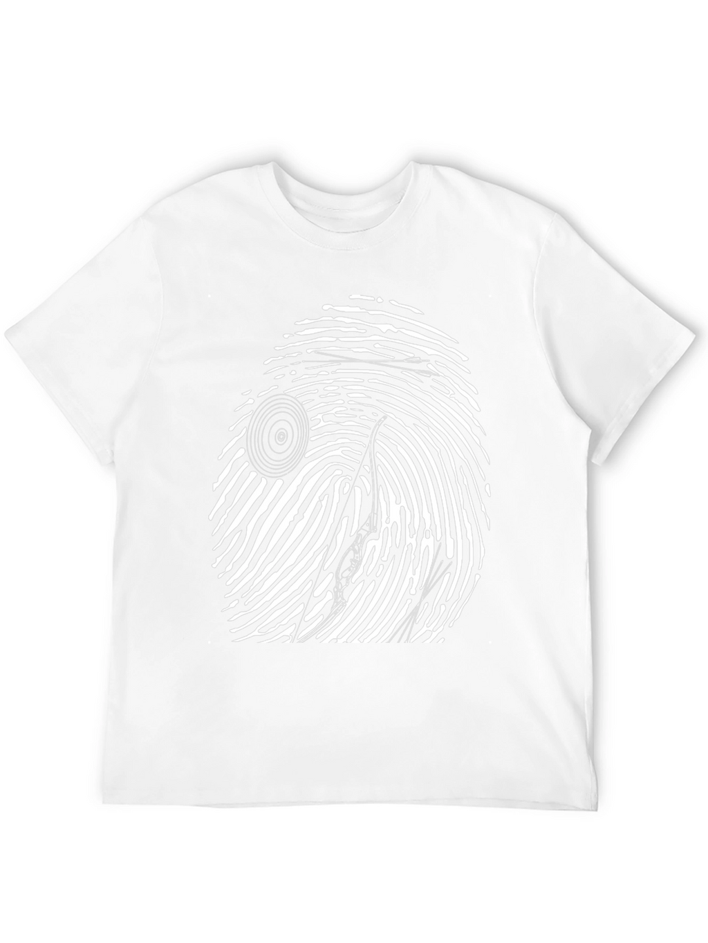 Unique Black T-Shirt with Fingerprint Graphic Design