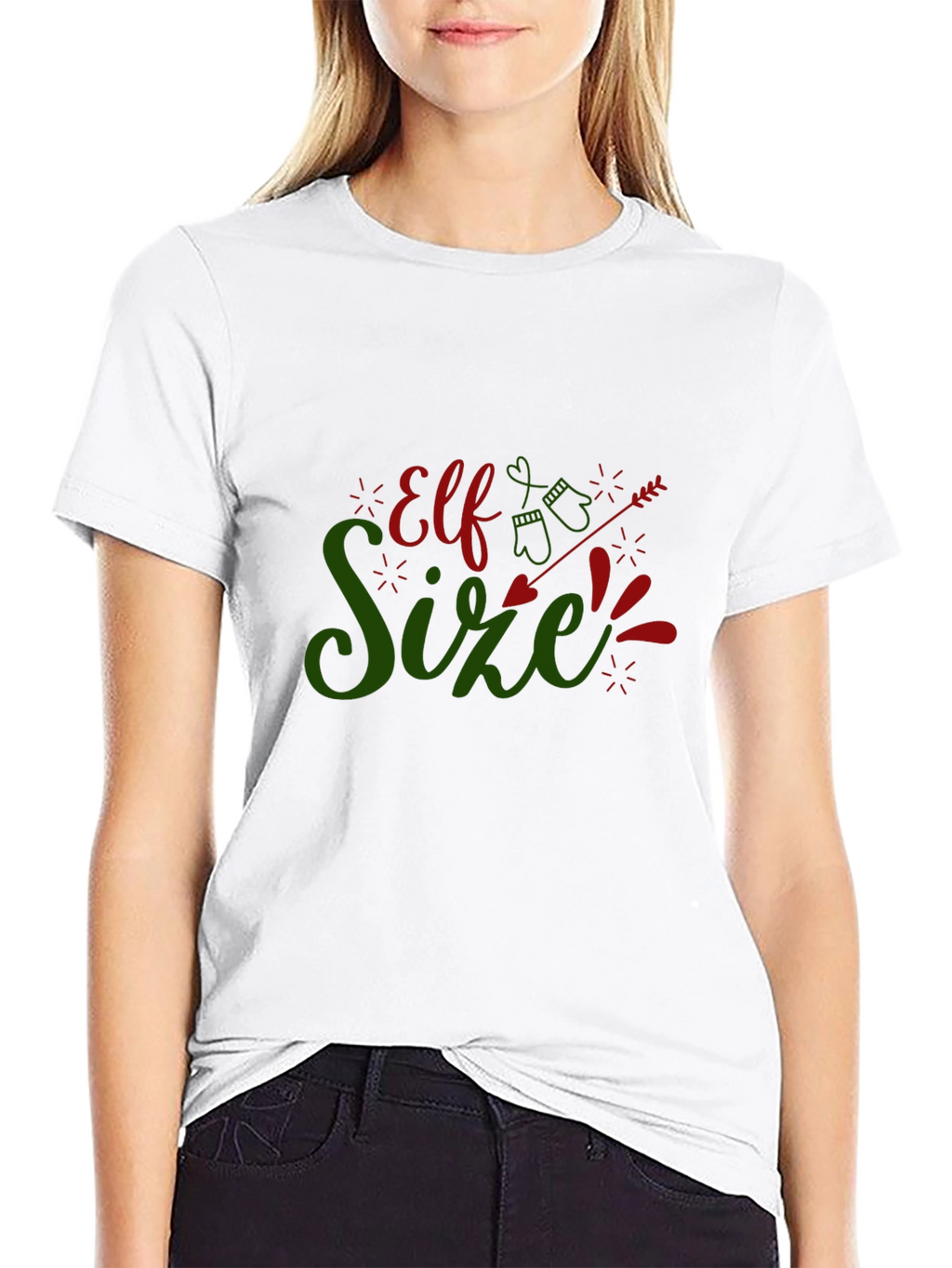 Elf Size Christmas T-Shirt - Holiday Fun!