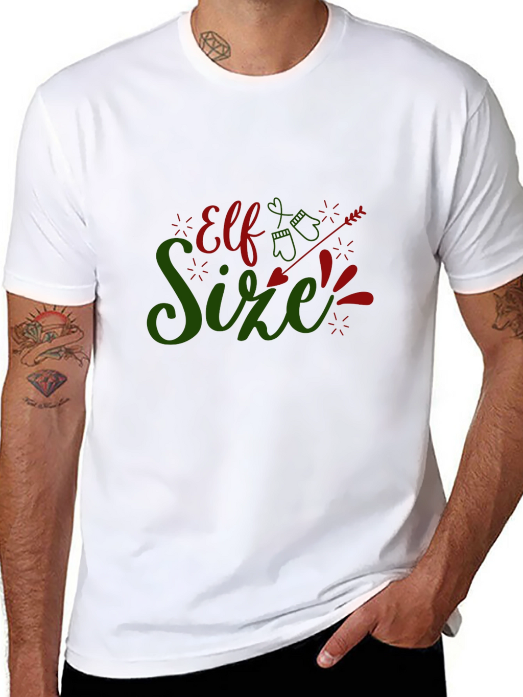 Elf Size Christmas T-Shirt - Holiday Fun!