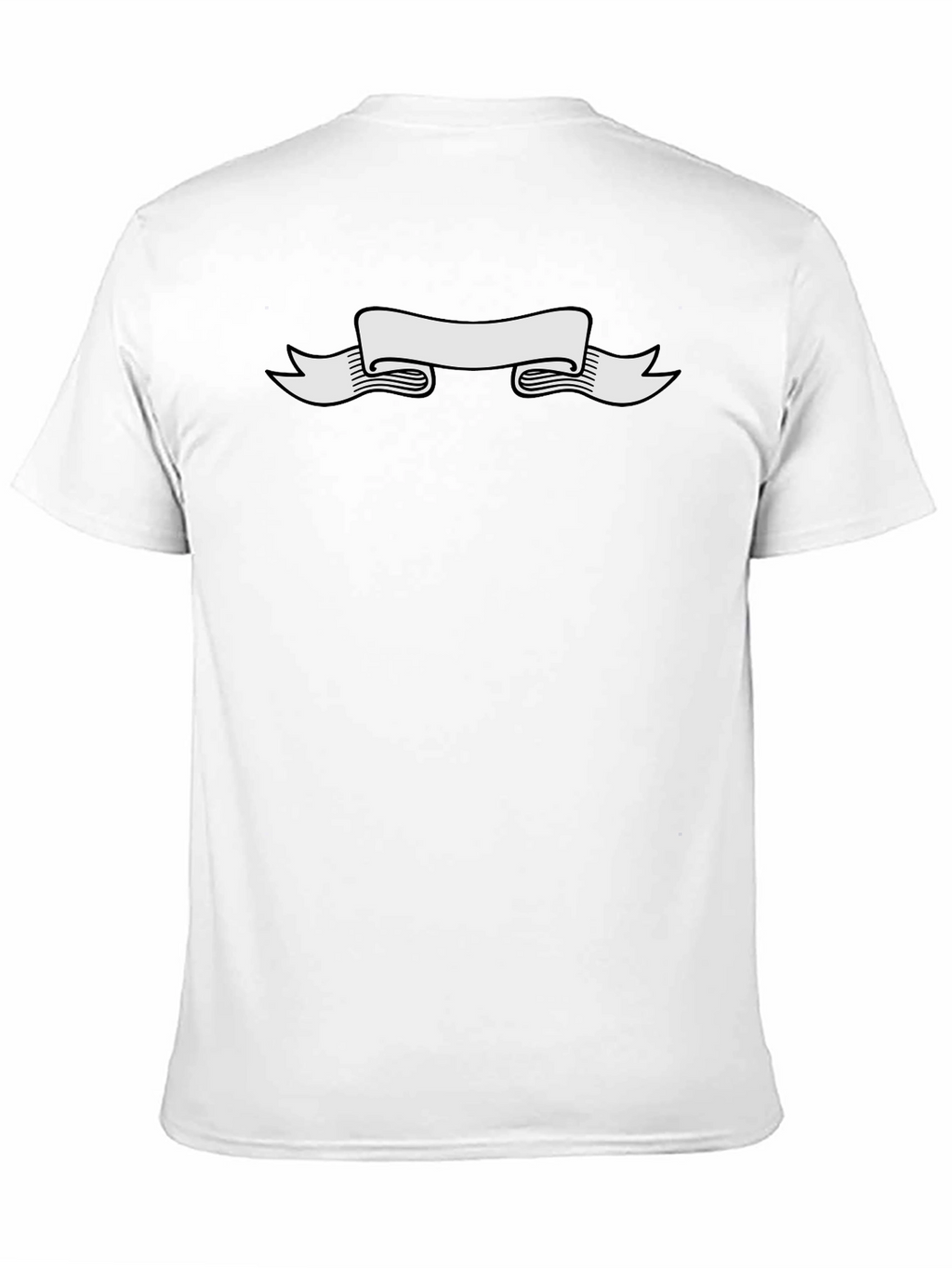 Black Tee Shirt with White Banner Graphic