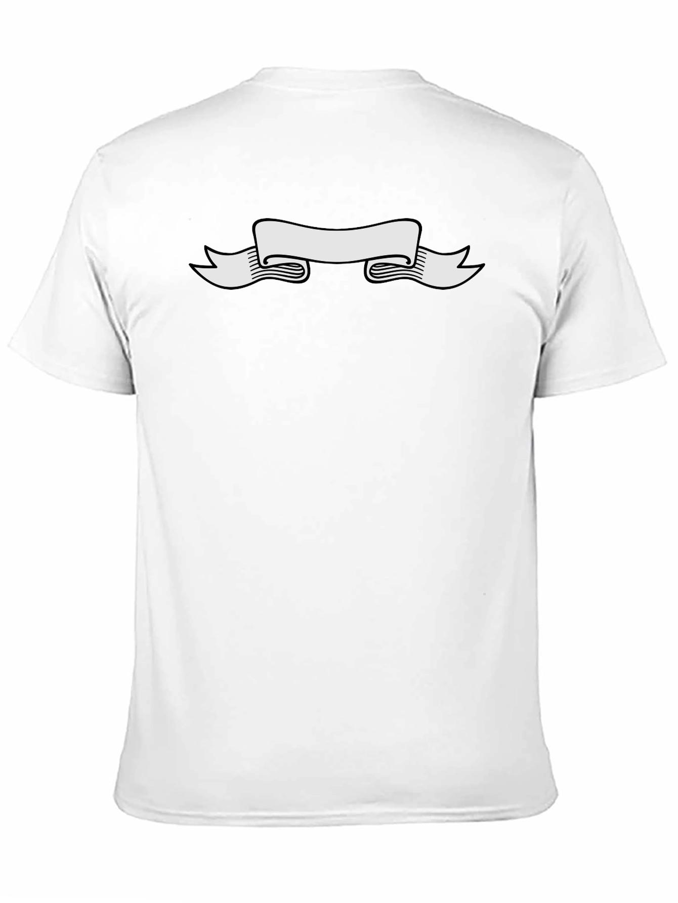 Black Tee Shirt with White Banner Graphic