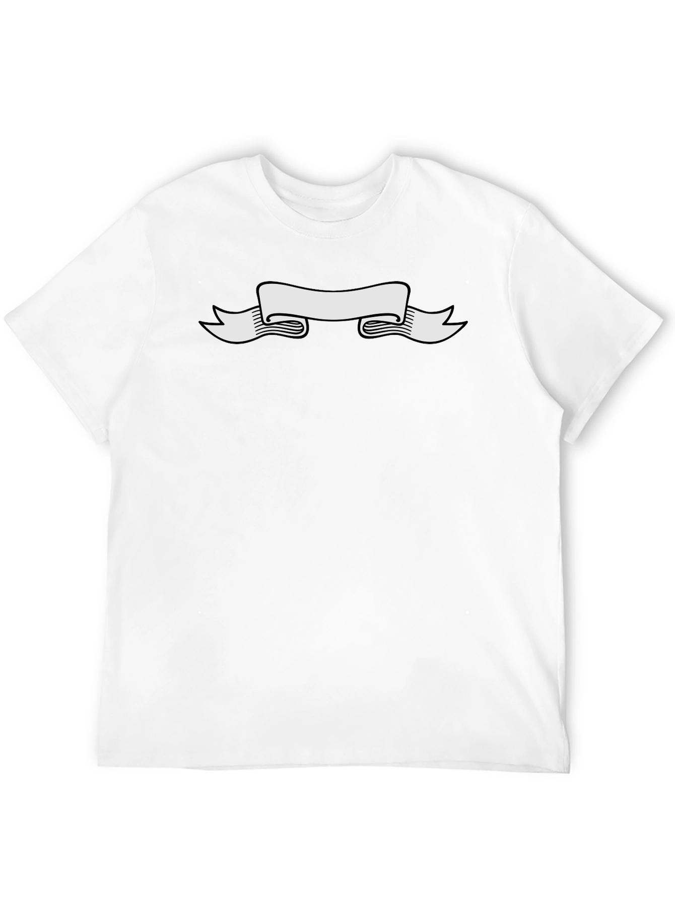 Black Tee Shirt with White Banner Graphic