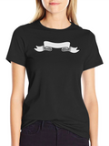 Black Tee Shirt with White Banner Graphic