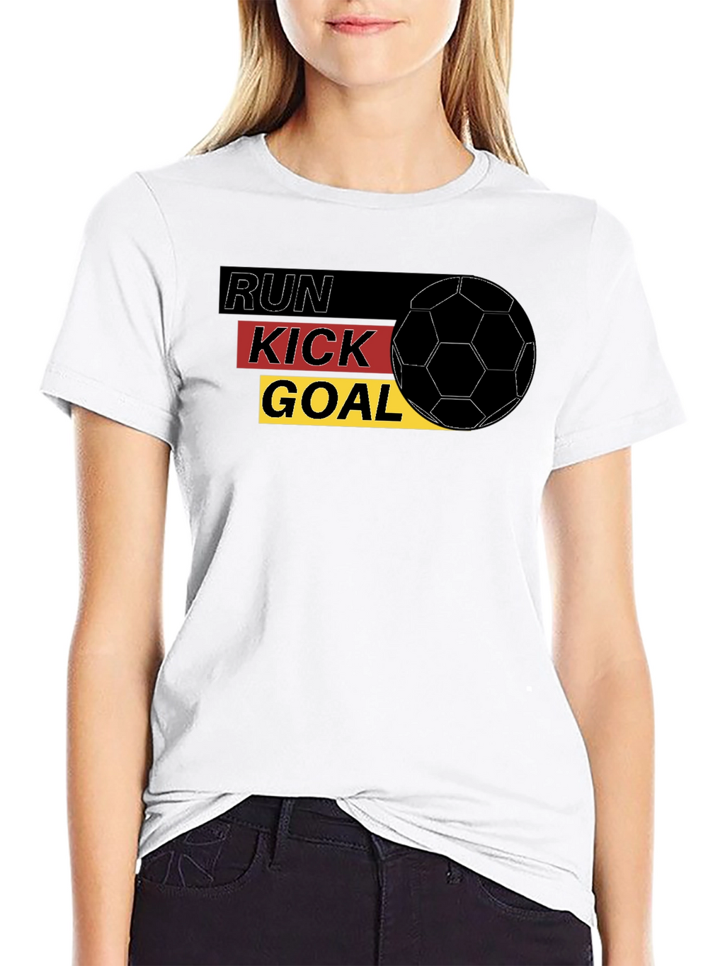 Run Kick Goal Soccer T-Shirt