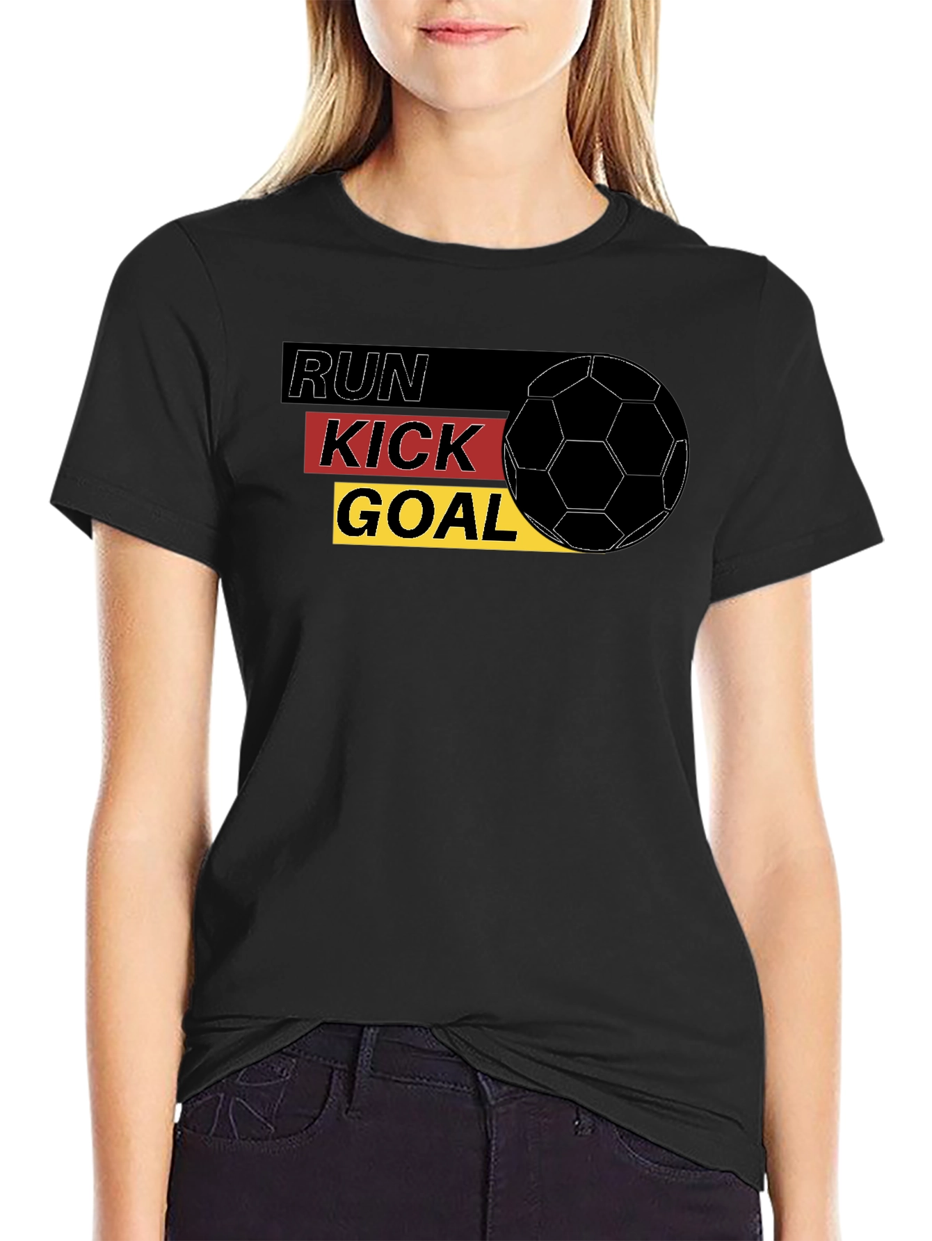 Run Kick Goal Soccer T-Shirt