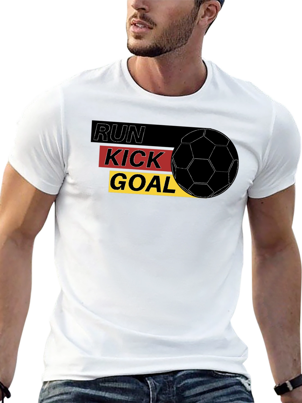 Run Kick Goal Soccer T-Shirt