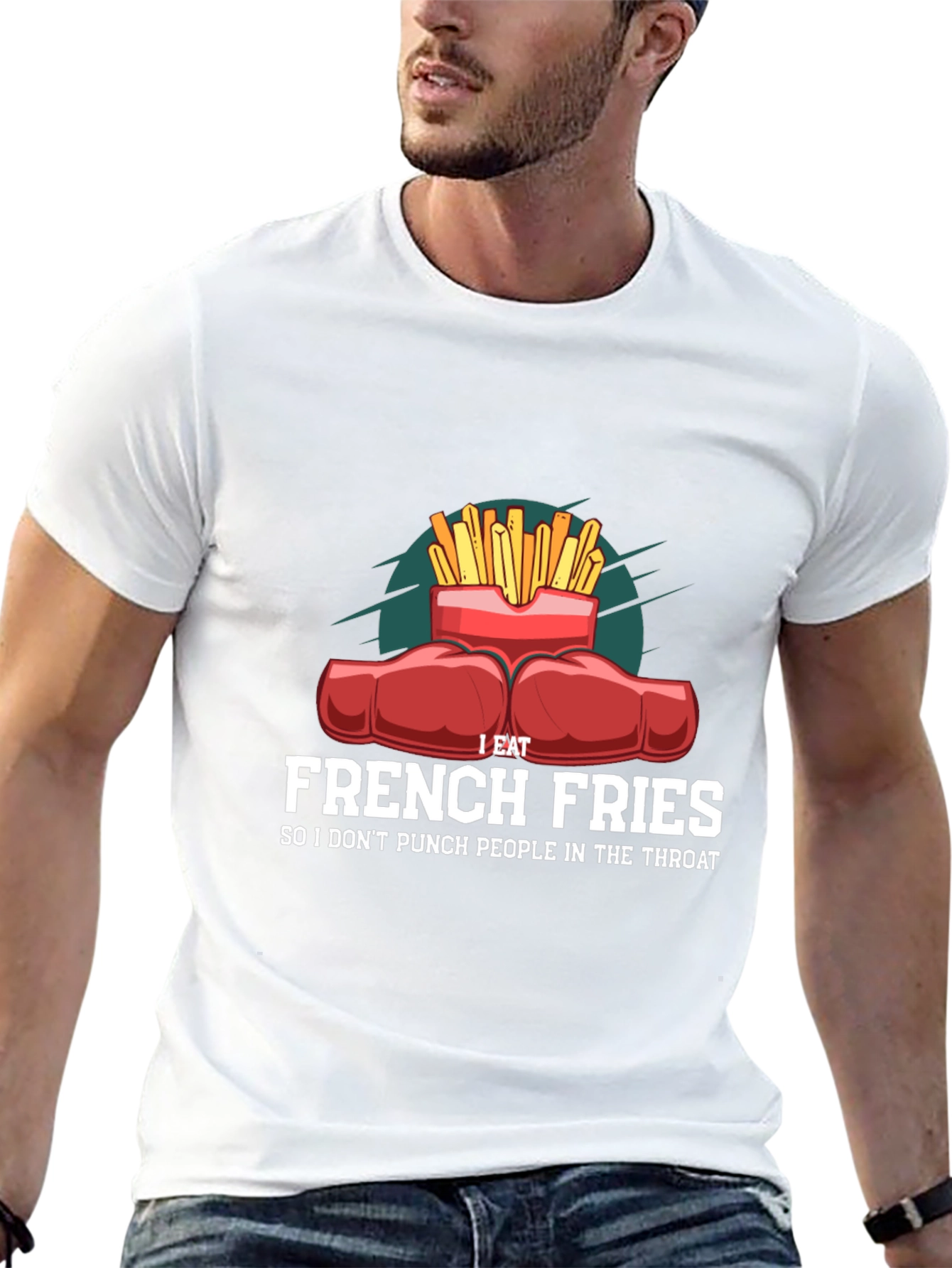 Funny French Fries Punching T-Shirt