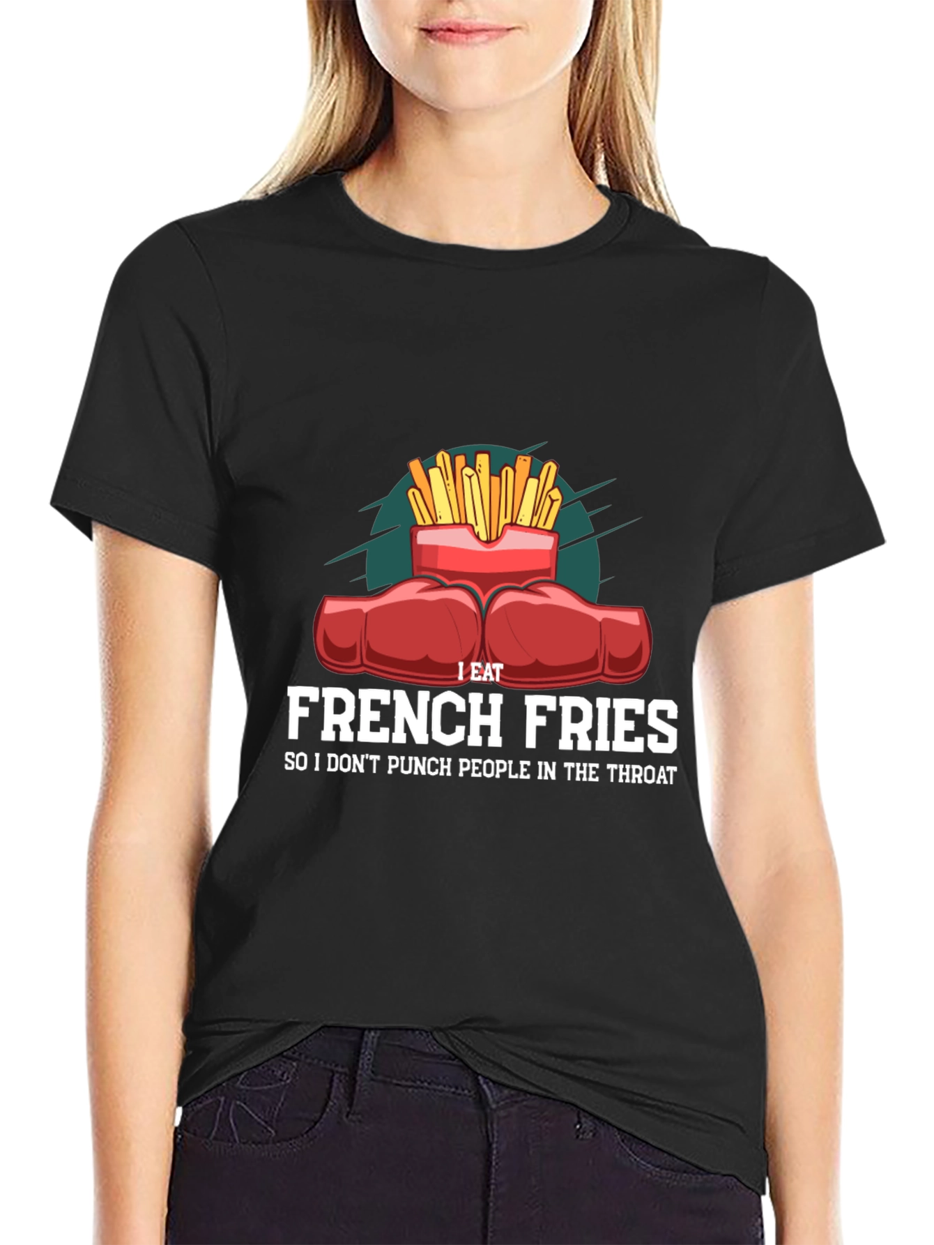 Funny French Fries Punching T-Shirt