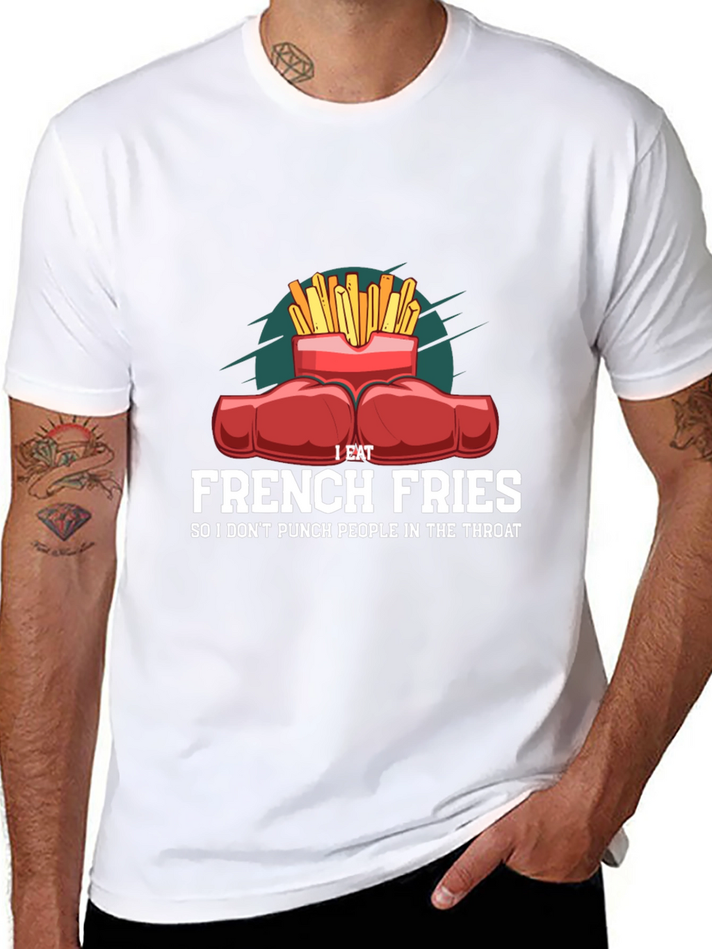 Funny French Fries Punching T-Shirt
