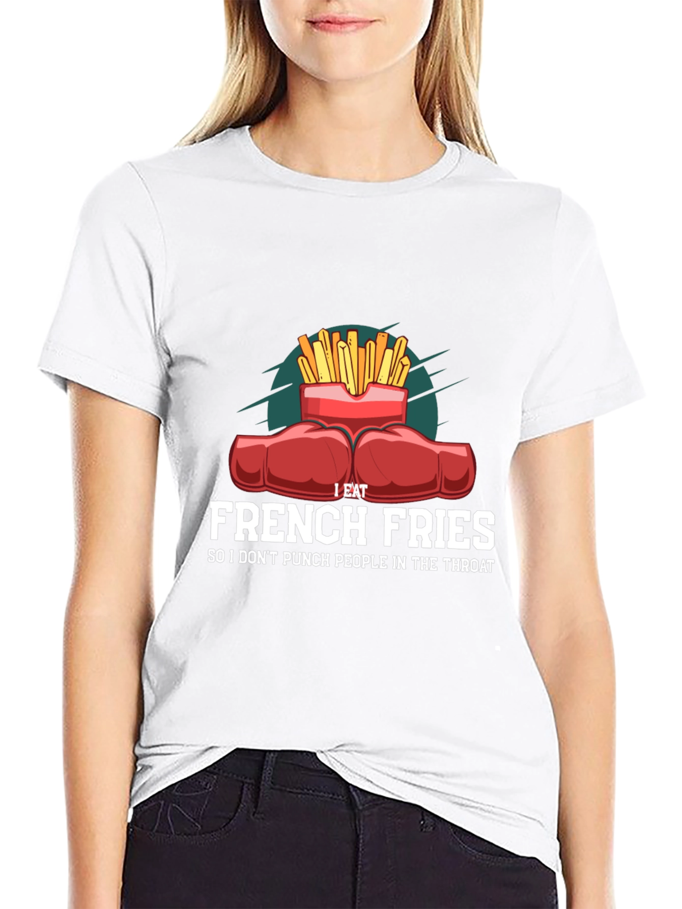 Funny French Fries Punching T-Shirt