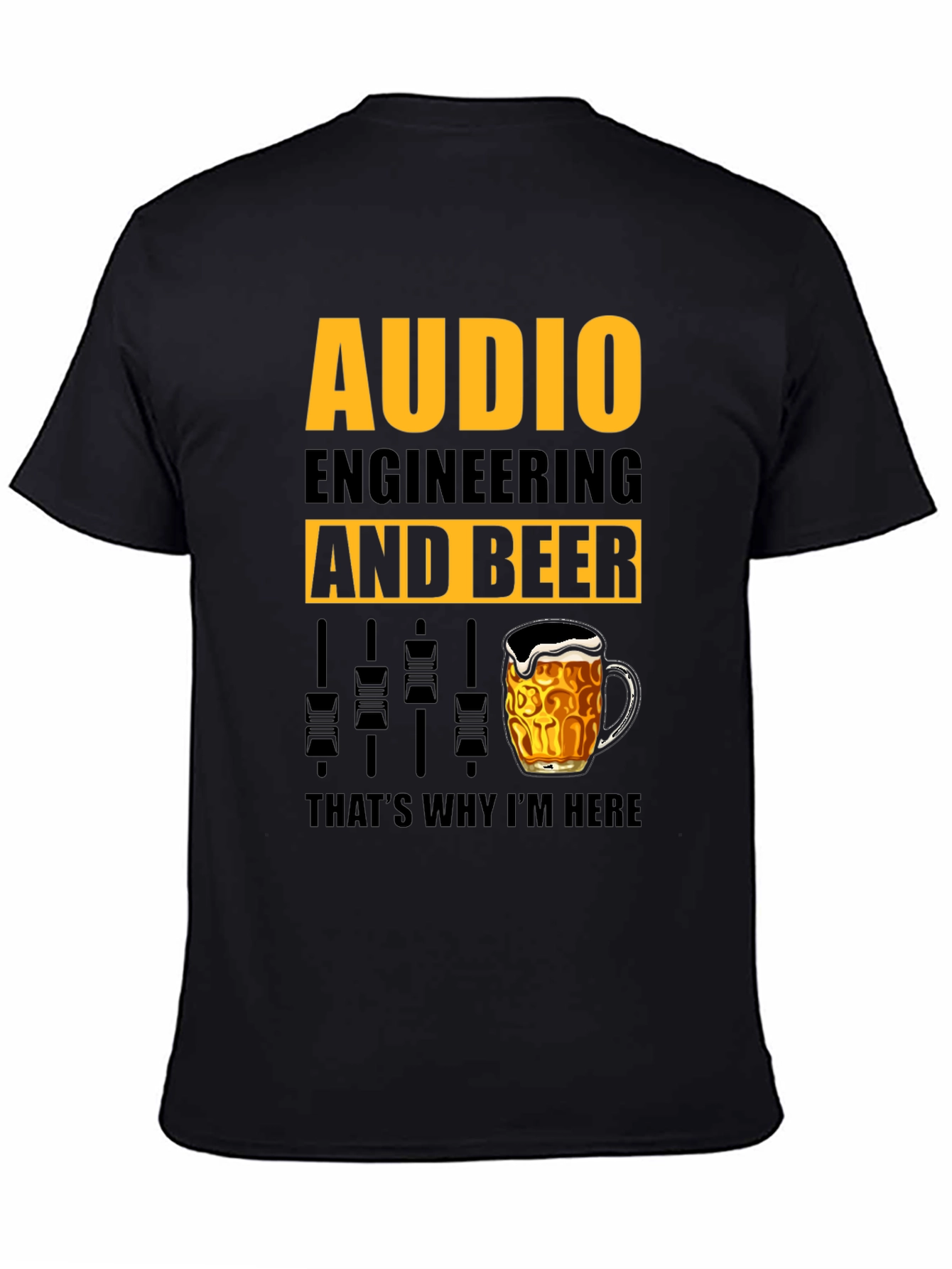 Audio Engineering and Beer T-Shirt Funny Musician DJ Mixer Tee