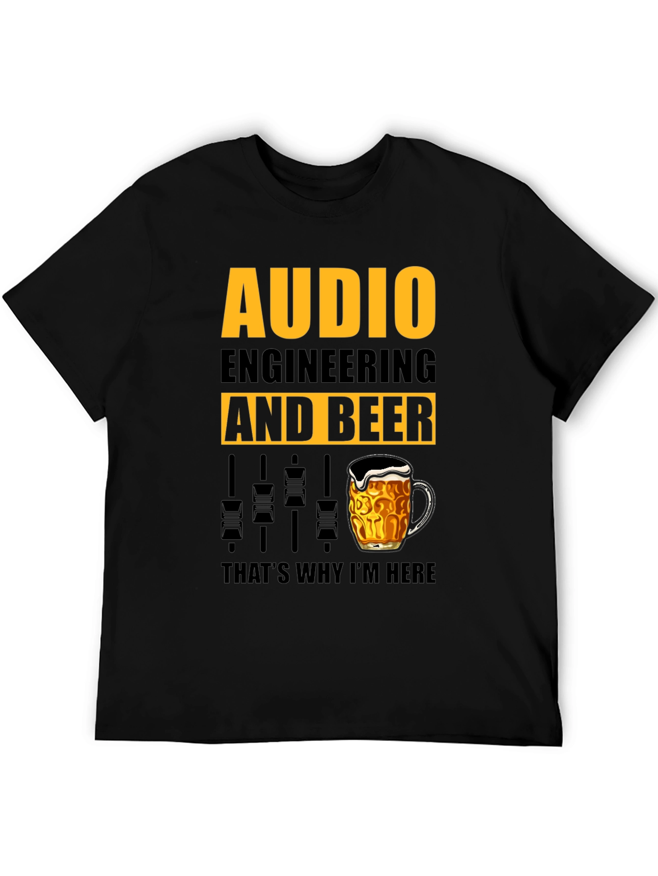 Audio Engineering and Beer T-Shirt Funny Musician DJ Mixer Tee