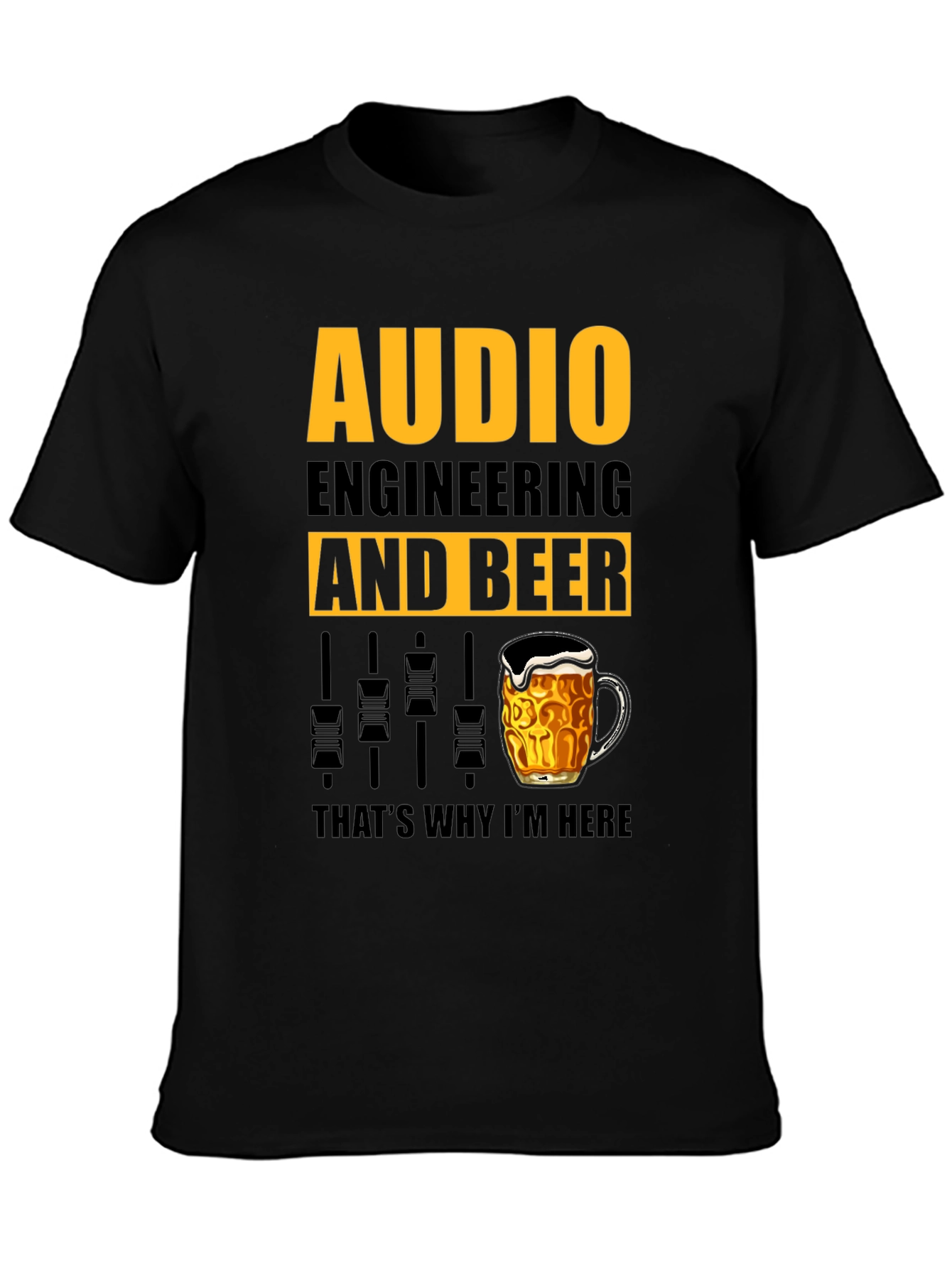 Audio Engineering and Beer T-Shirt Funny Musician DJ Mixer Tee
