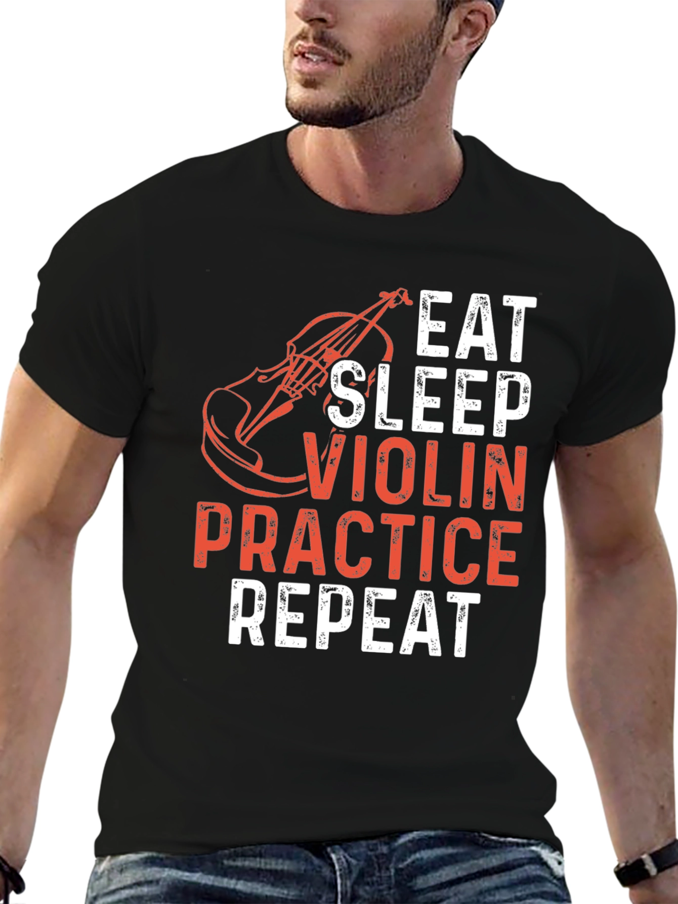 Eat Sleep Violin Practice Repeat Graphic Tee