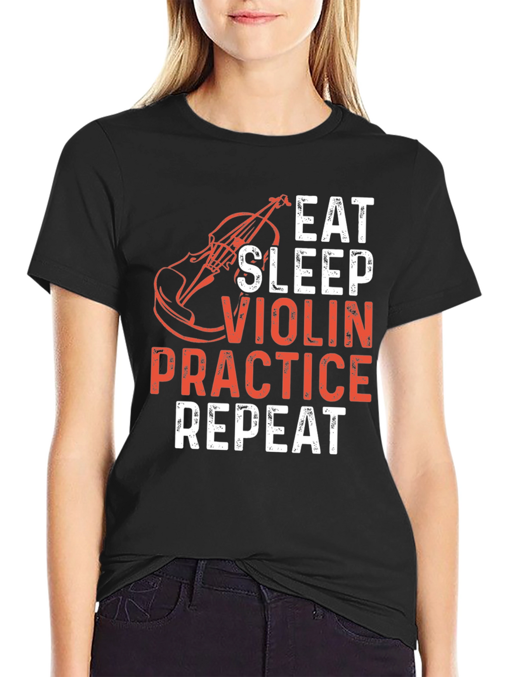 Eat Sleep Violin Practice Repeat Graphic Tee