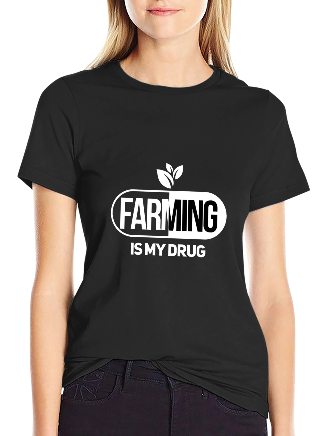 Farming is My Drug T-Shirt - Black Cotton