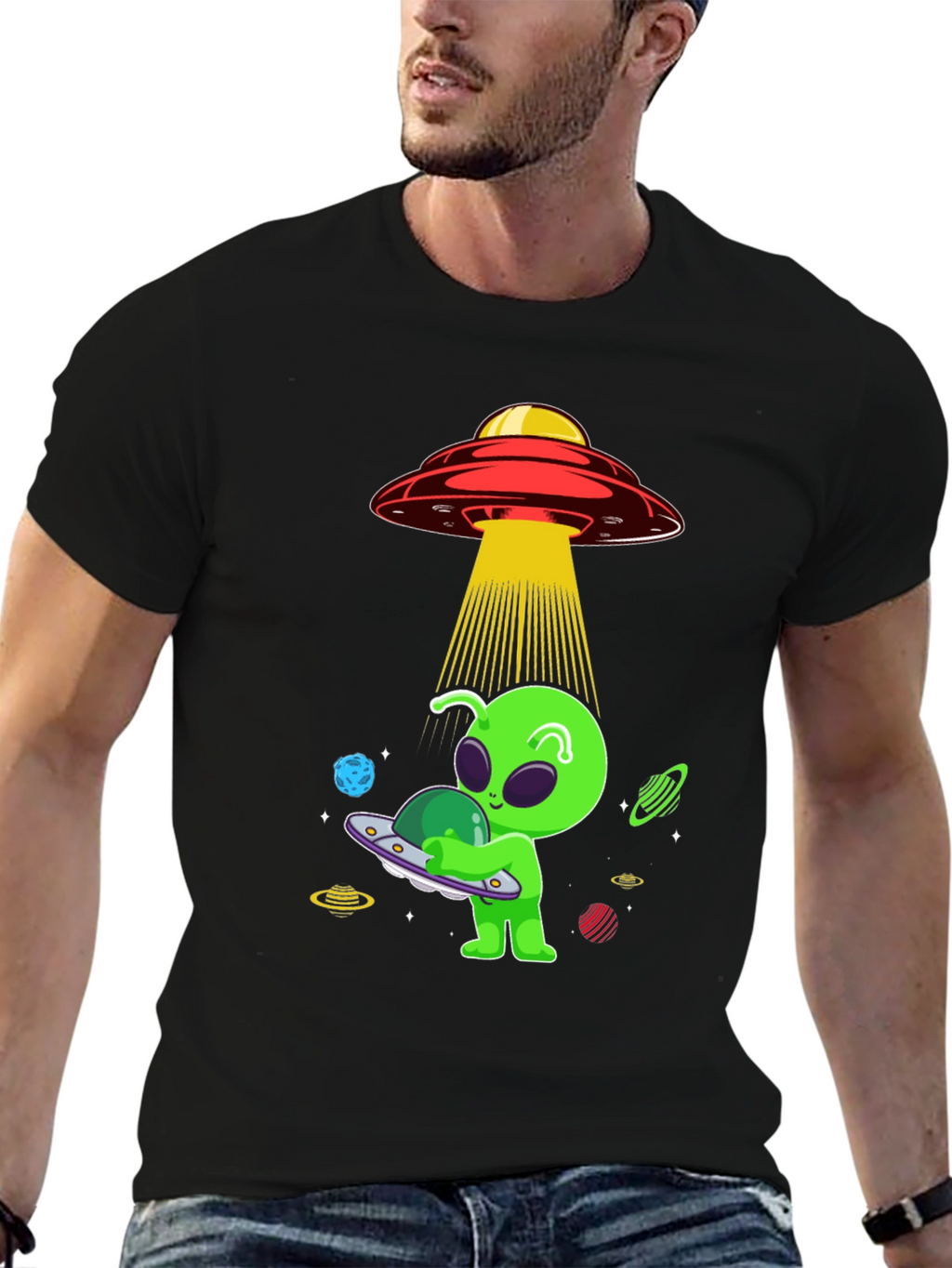 Alien UFO Abduction Graphic Tee