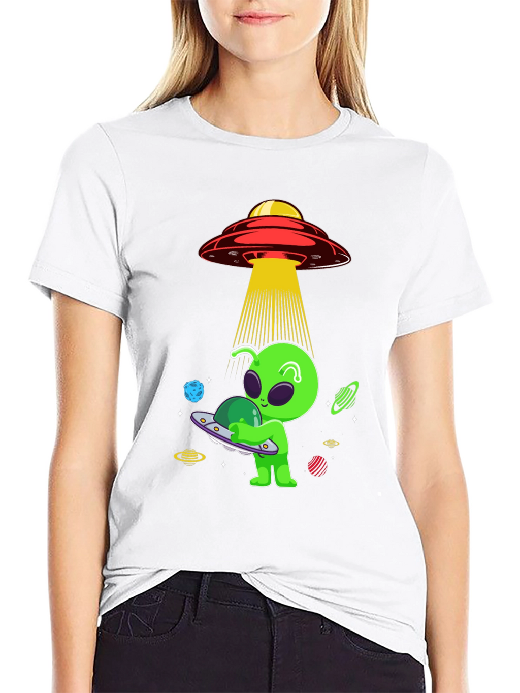 Alien UFO Abduction Graphic Tee