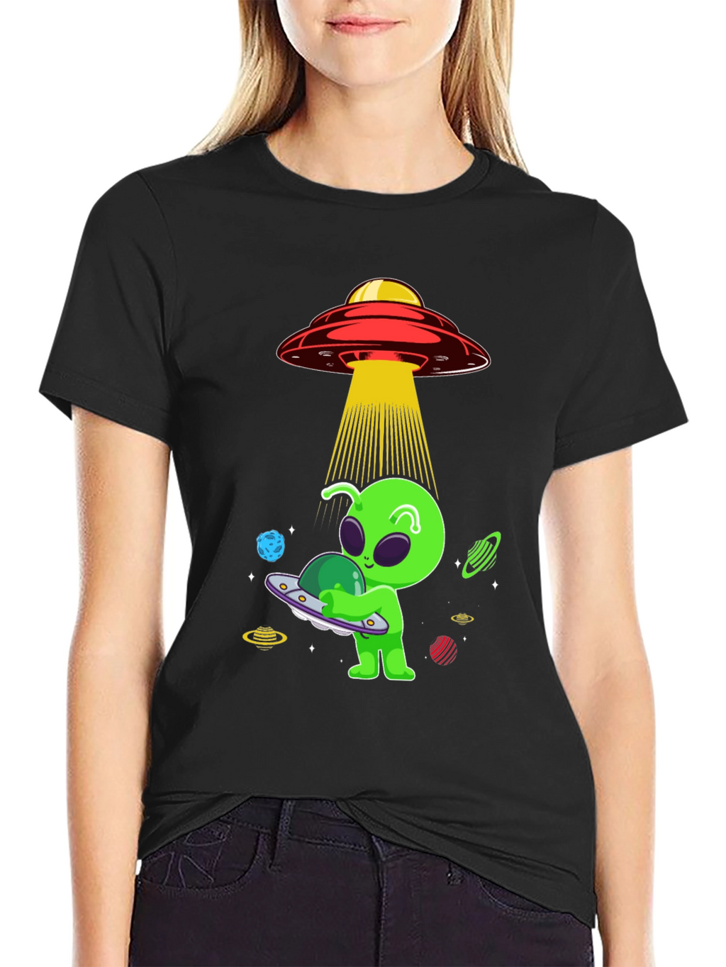 Alien UFO Abduction Graphic Tee