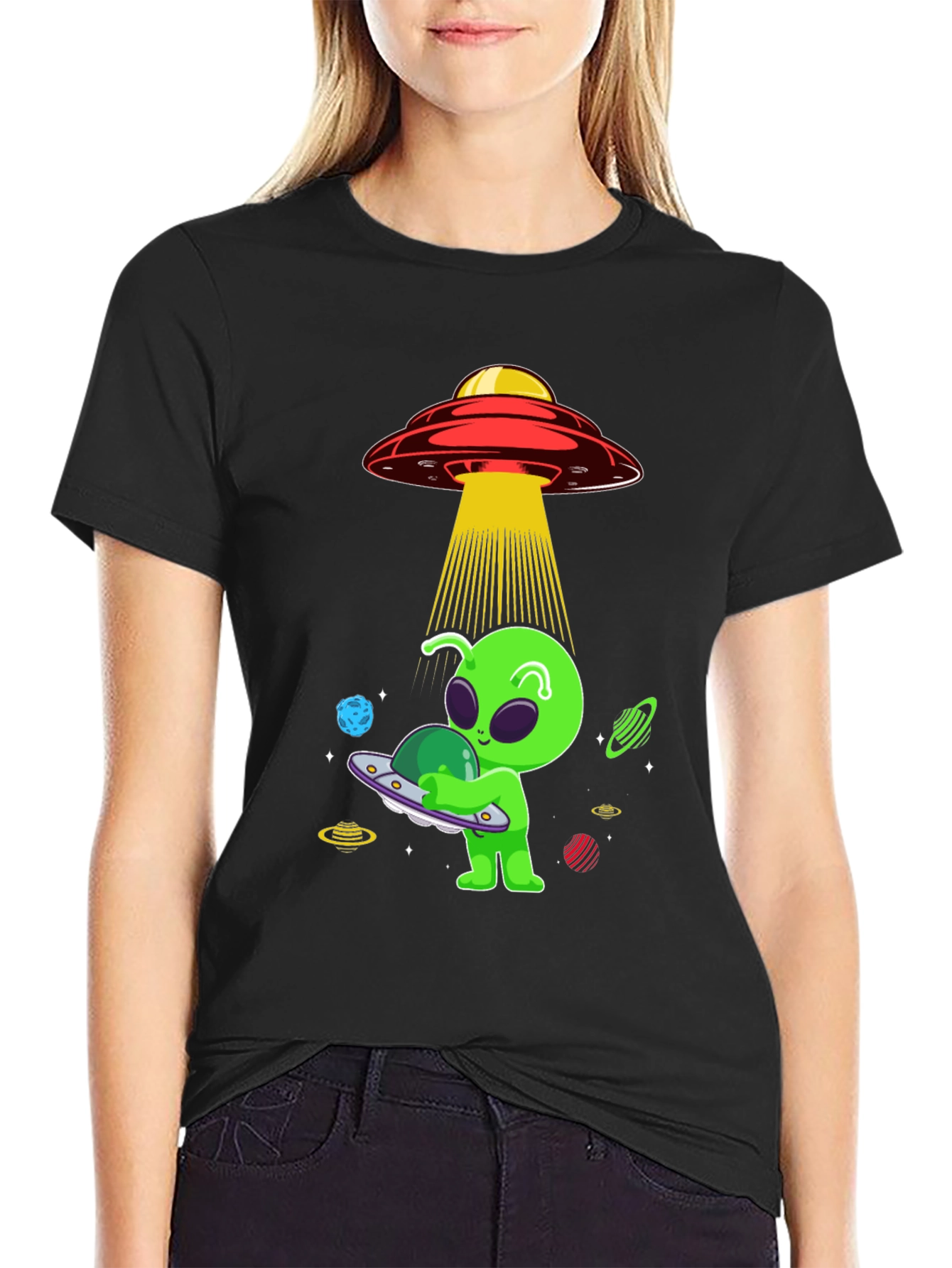 Alien UFO Abduction Graphic Tee
