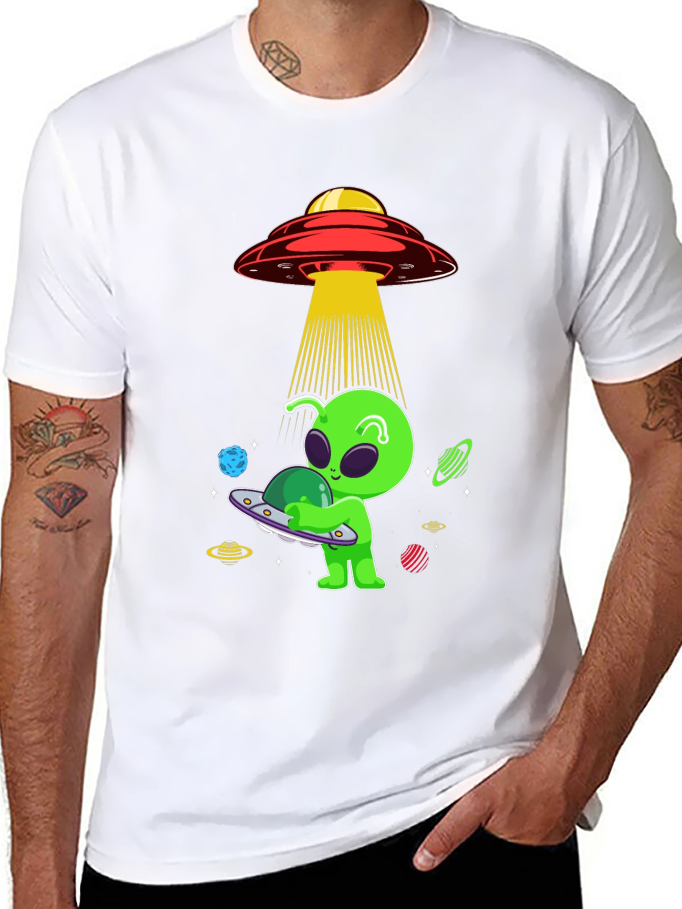 Alien UFO Abduction Graphic Tee