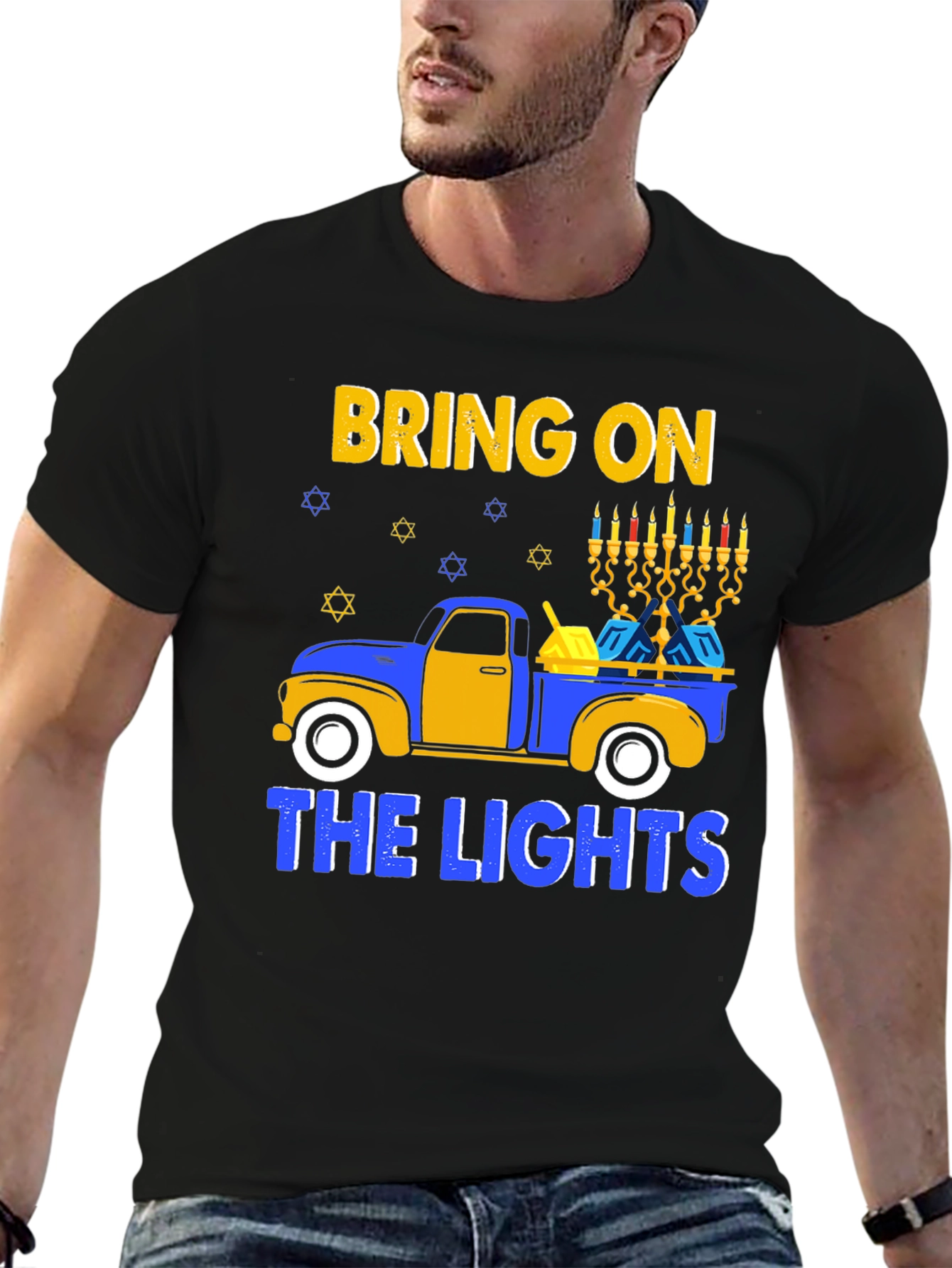 Hanukkah Truck T-Shirt Bring on the Lights Tee