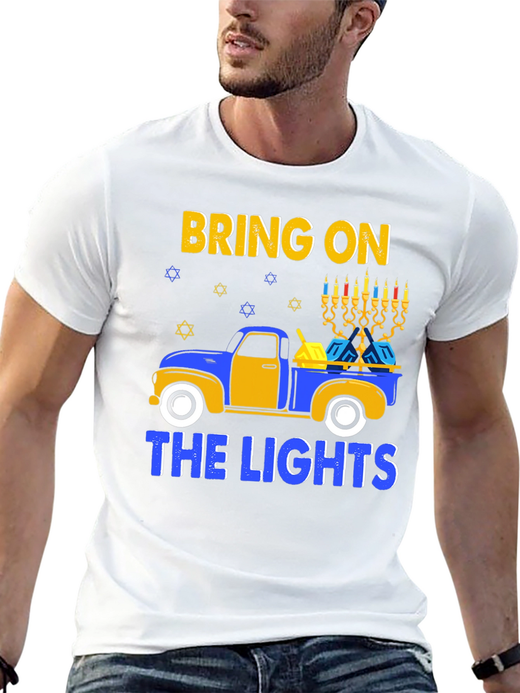 Hanukkah Truck T-Shirt Bring on the Lights Tee