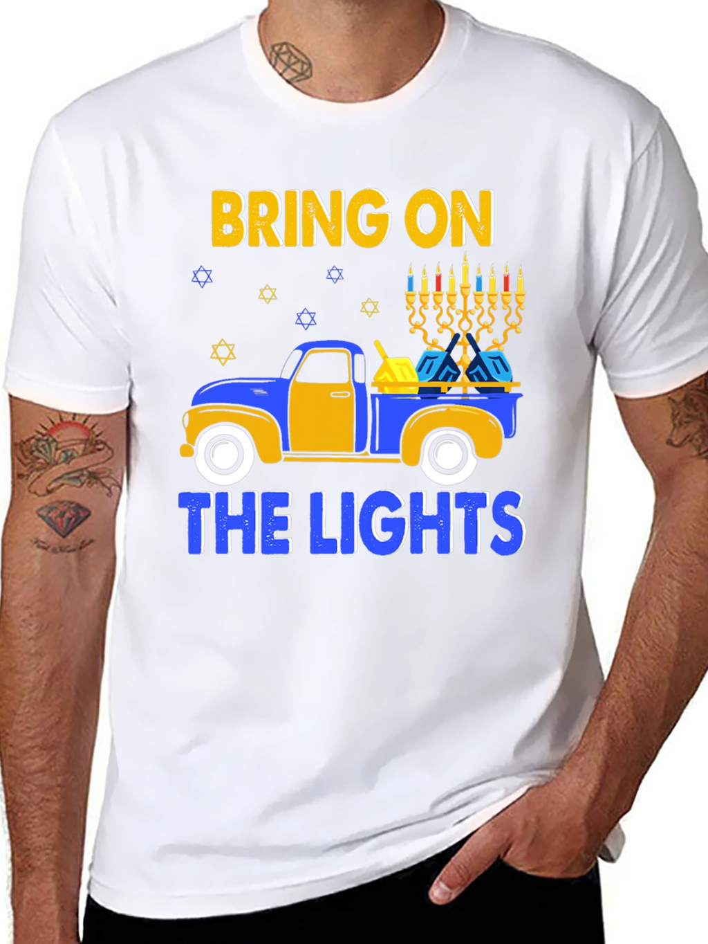 Hanukkah Truck T-Shirt Bring on the Lights Tee