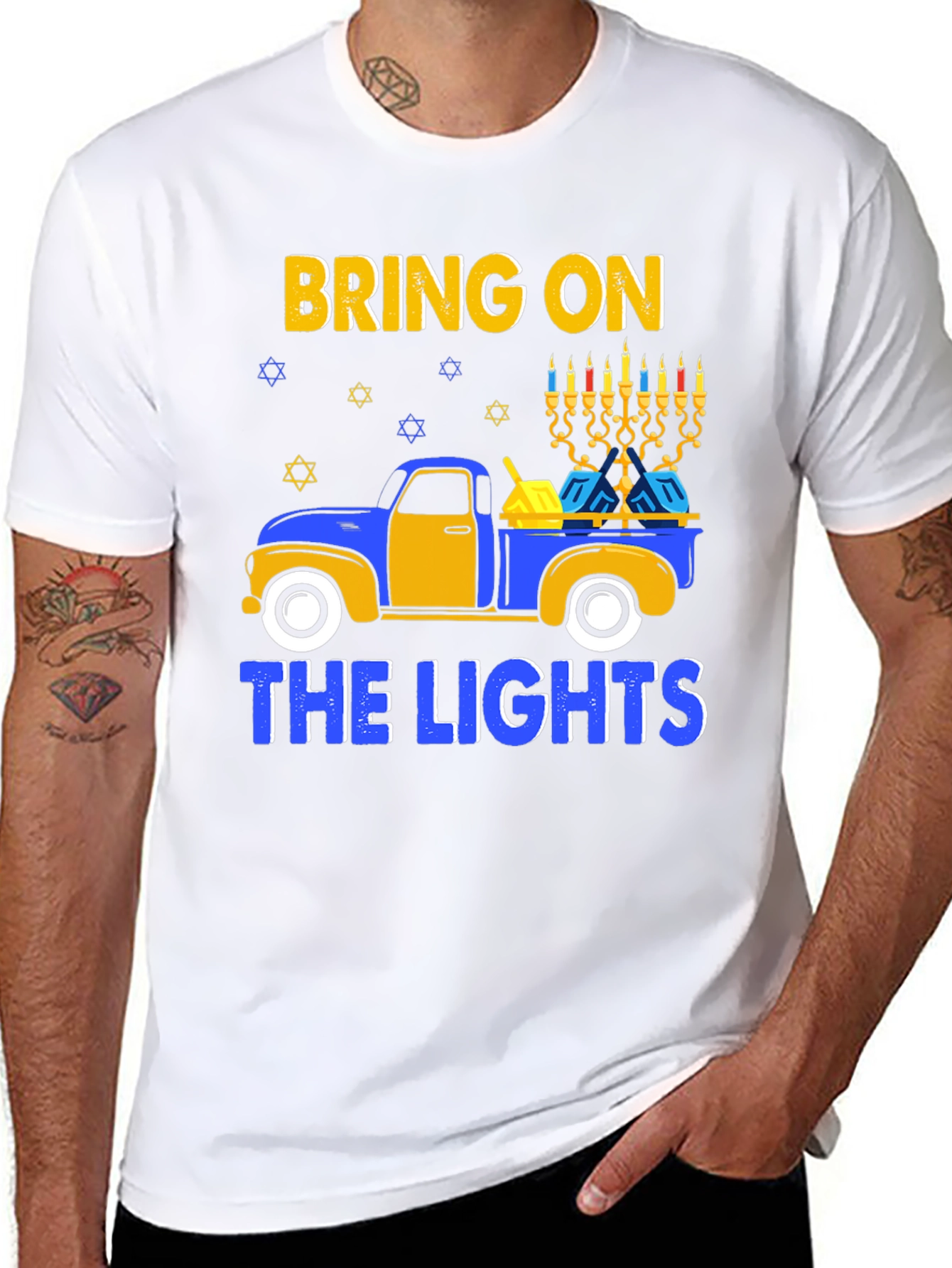 Hanukkah Truck T-Shirt Bring on the Lights Tee