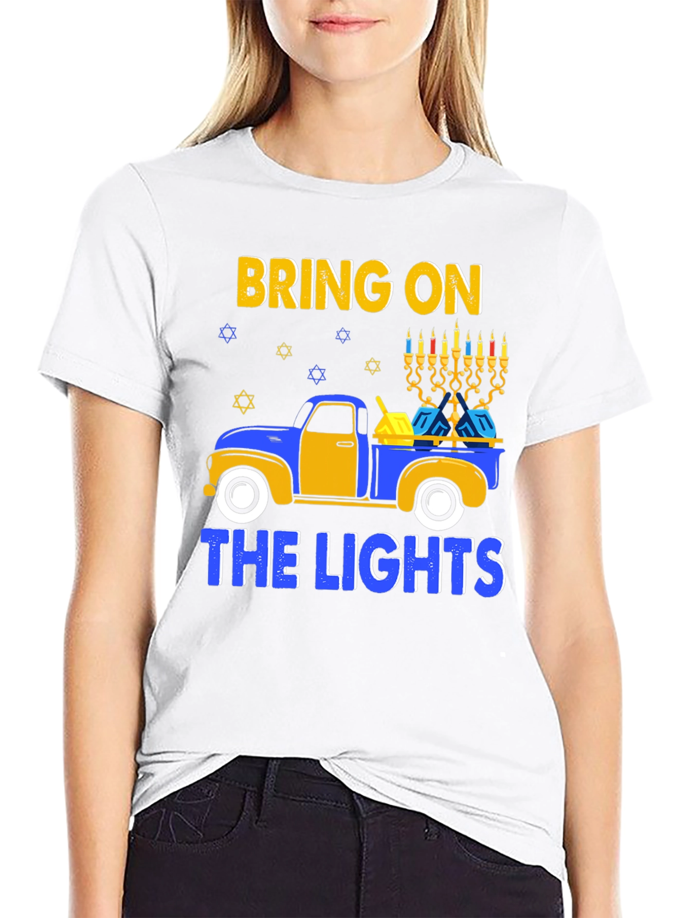 Hanukkah Truck T-Shirt Bring on the Lights Tee