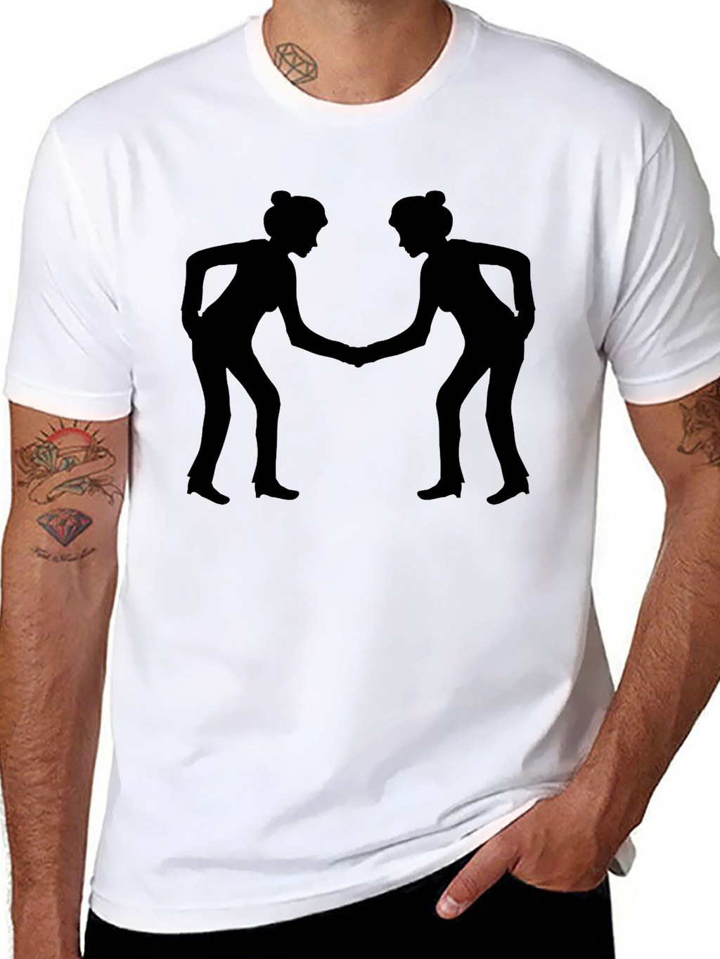 Silhouette Handshake Graphic Tee