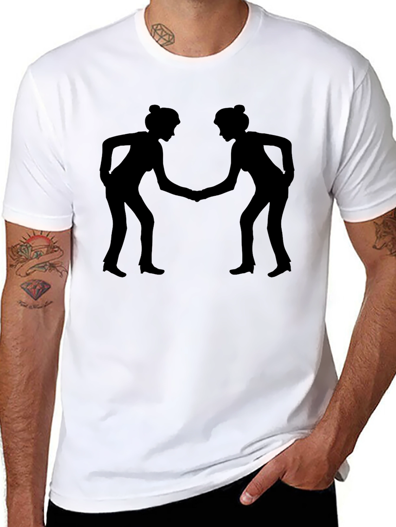 Silhouette Handshake Graphic Tee