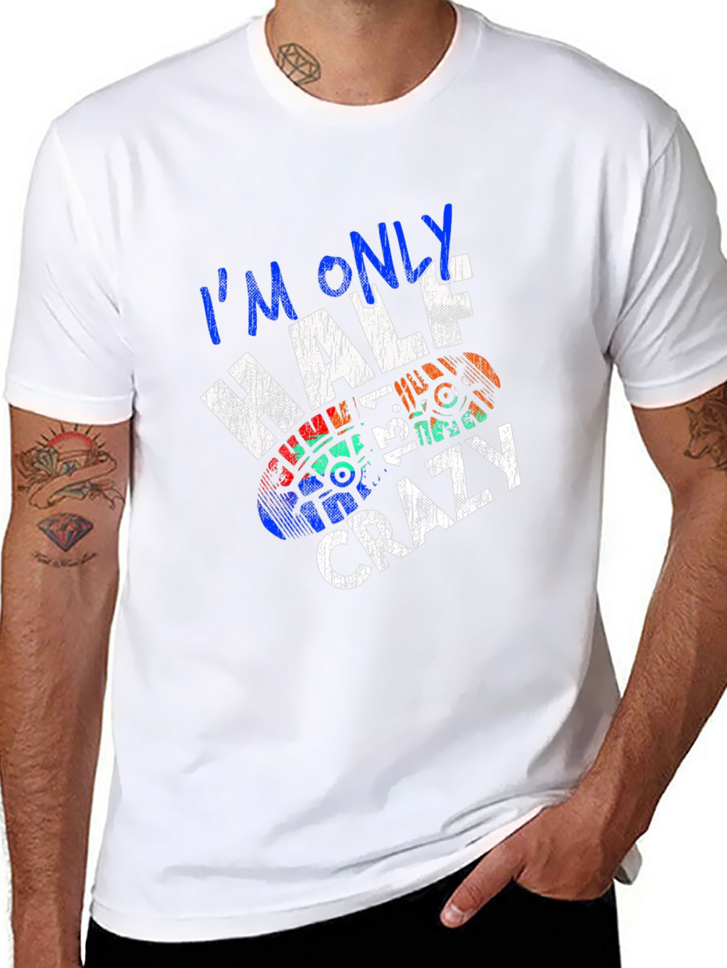 Im Only Half Crazy Graphic Tee - Black