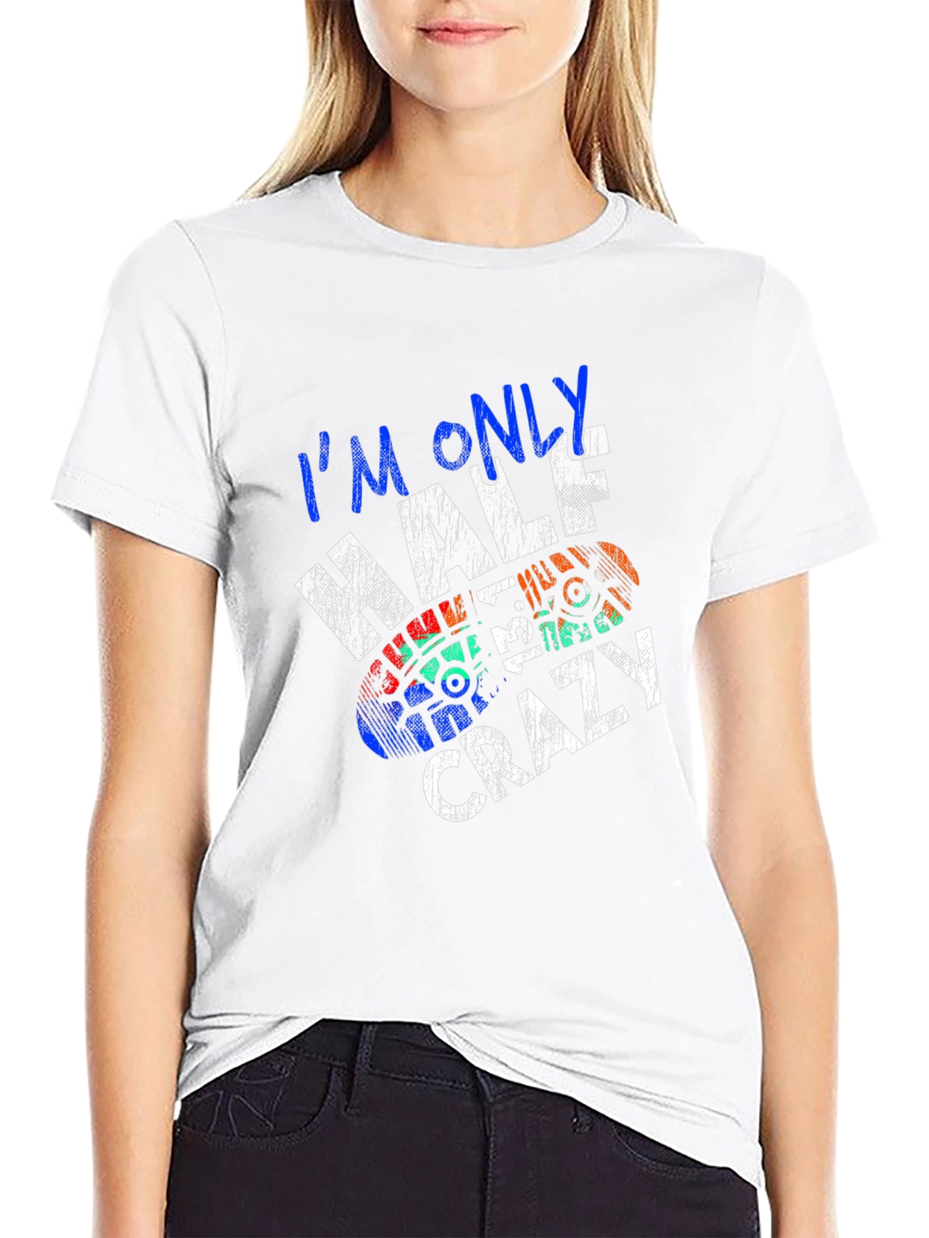 Im Only Half Crazy Graphic Tee - Black