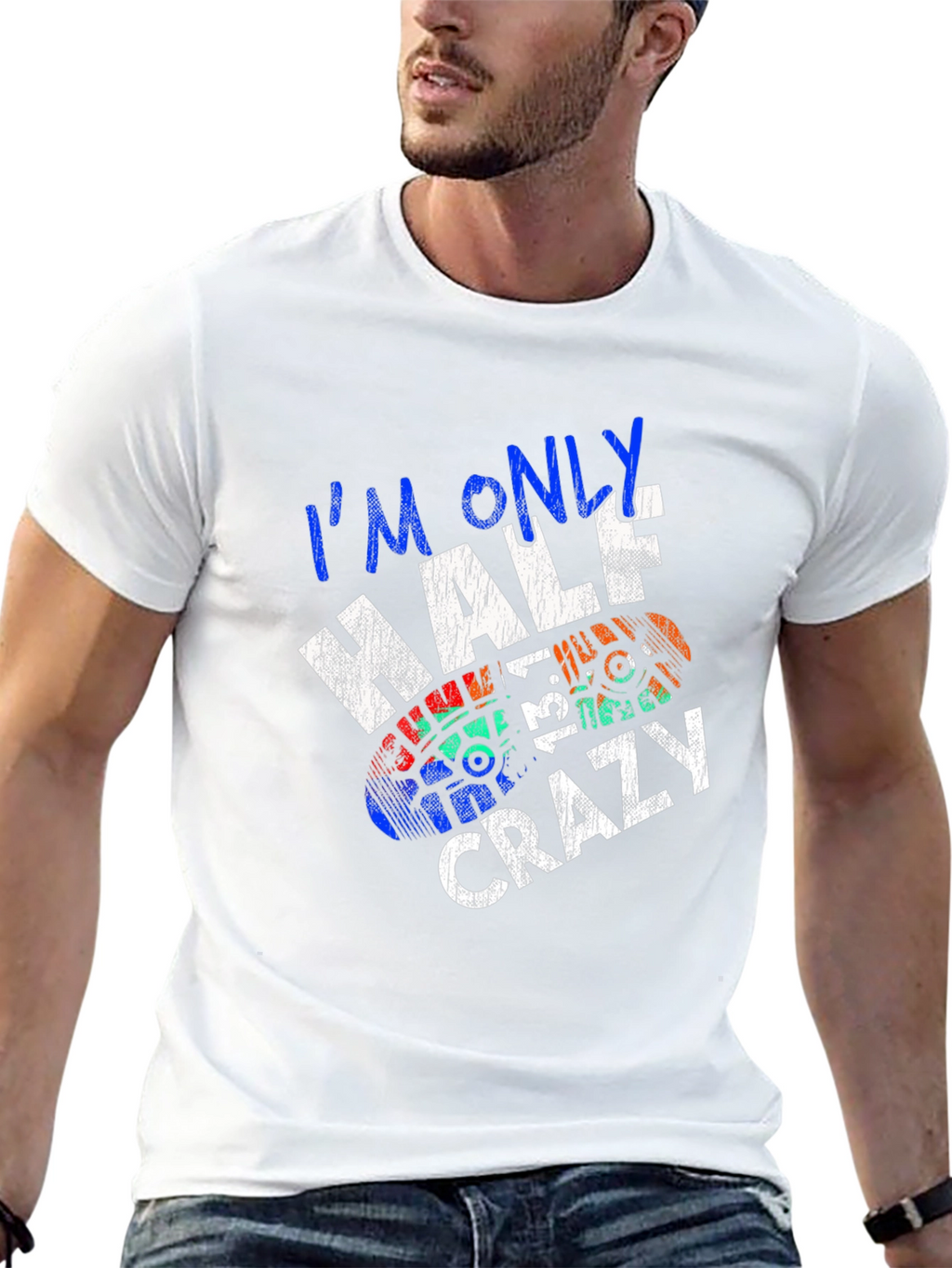 Im Only Half Crazy Graphic Tee - Black