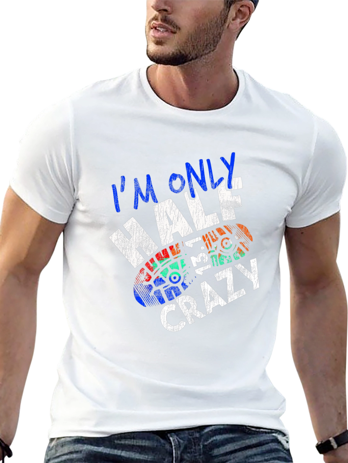 Im Only Half Crazy Graphic Tee - Black