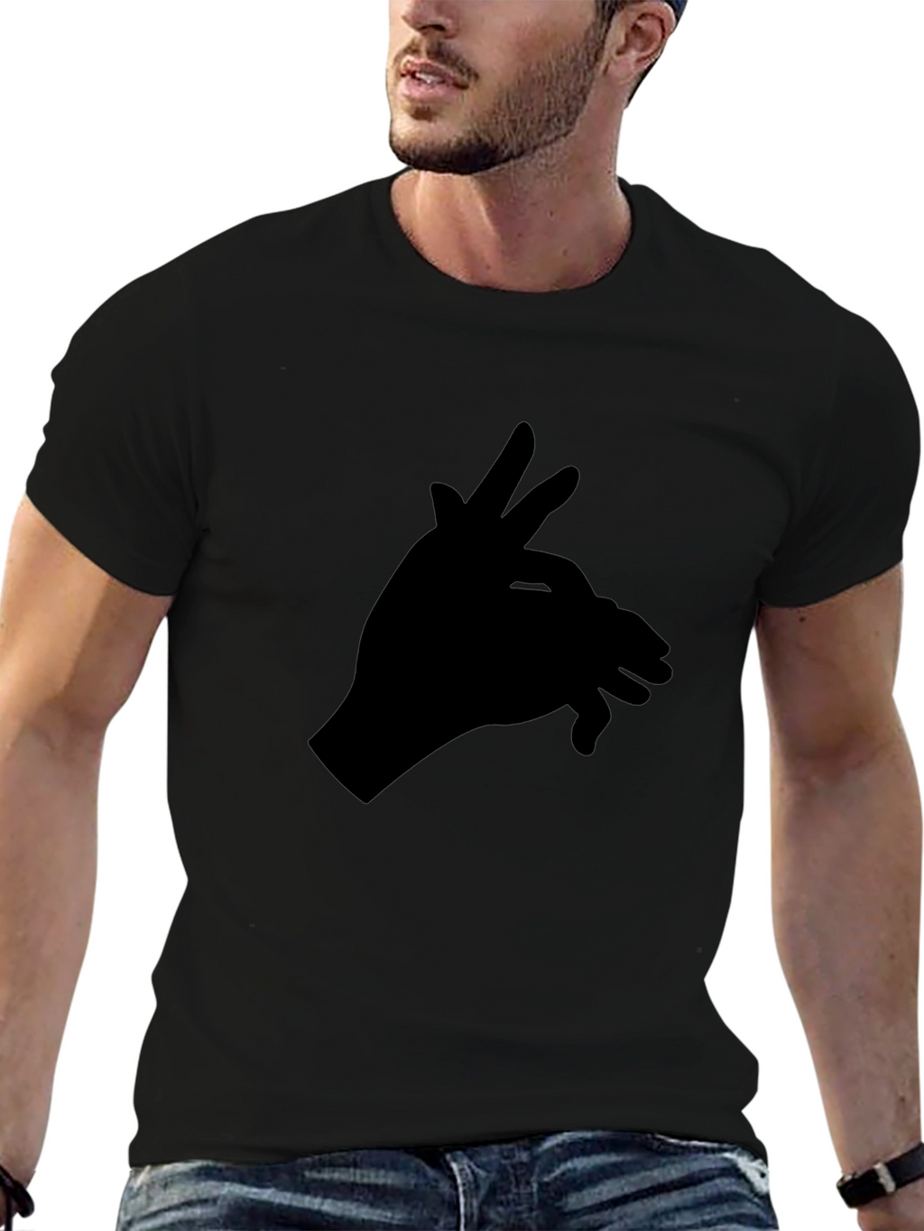 Hand Shadow Puppet Tee - Black