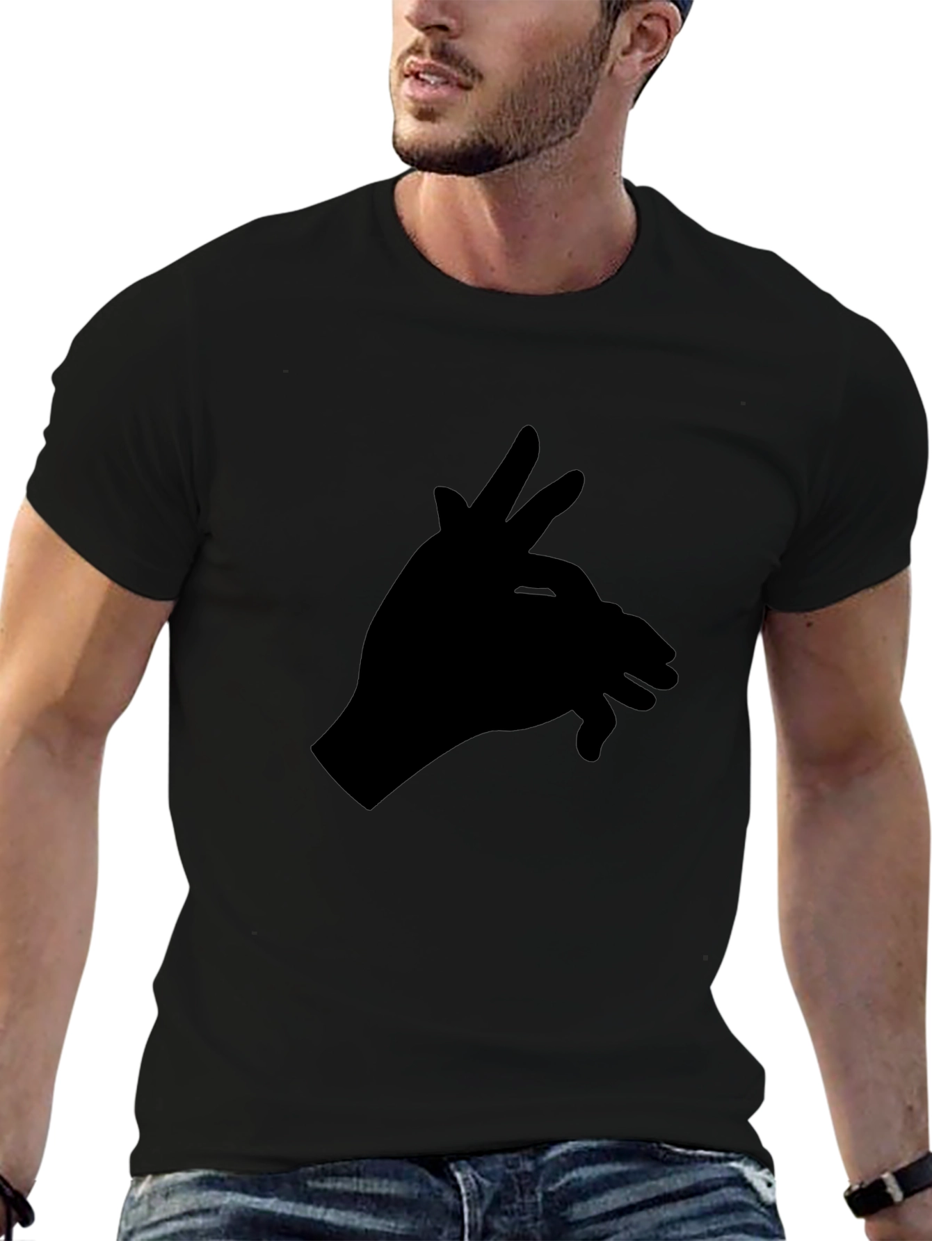 Hand Shadow Puppet Tee - Black