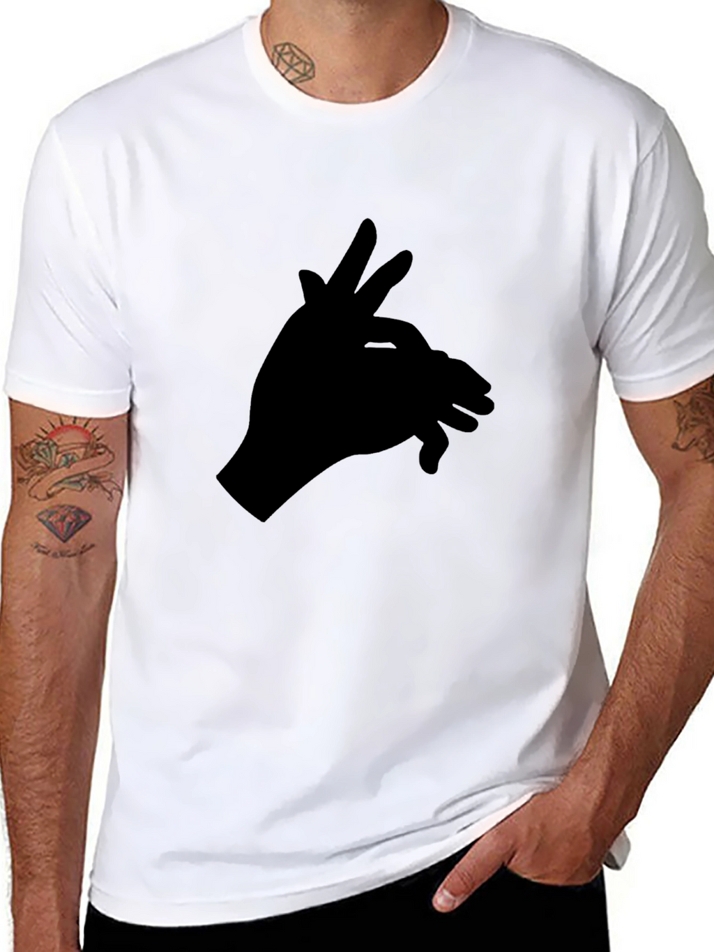 Hand Shadow Puppet Tee - Black