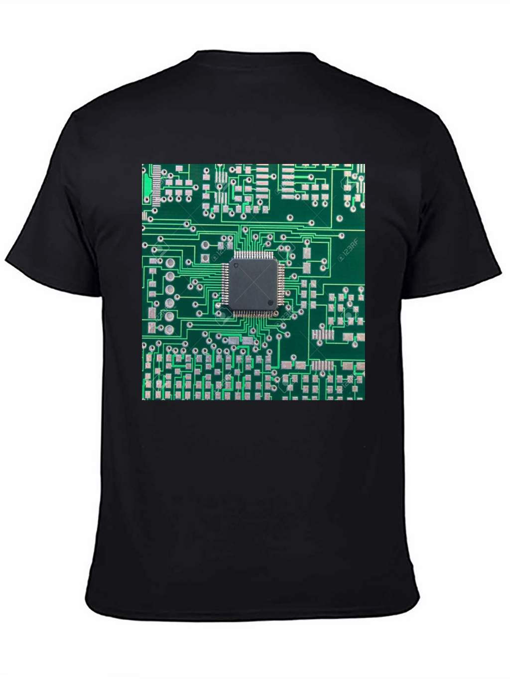 Circuit Board Print Black T-Shirt