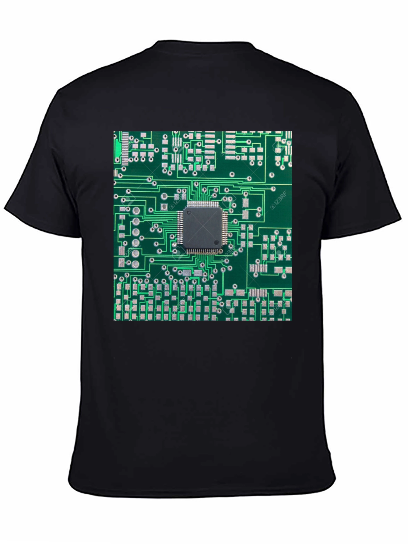 Circuit Board Print Black T-Shirt