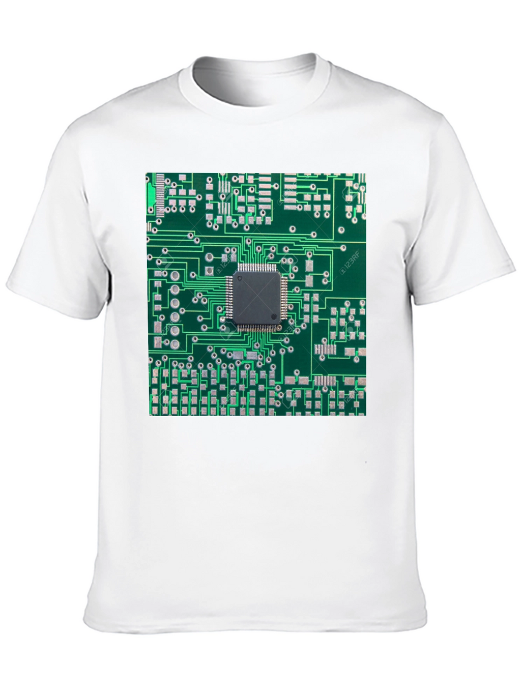Circuit Board Print Black T-Shirt