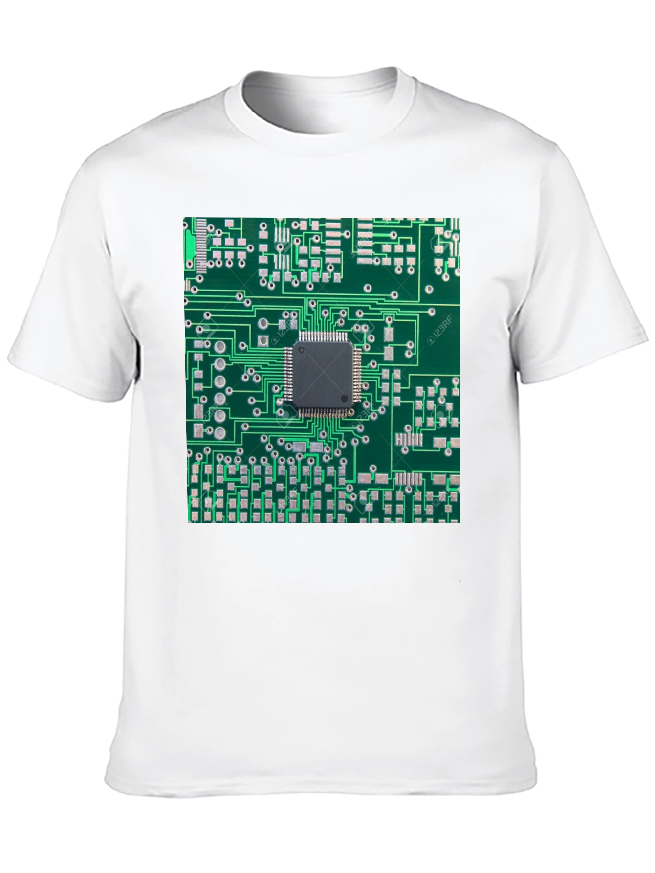 Circuit Board Print Black T-Shirt