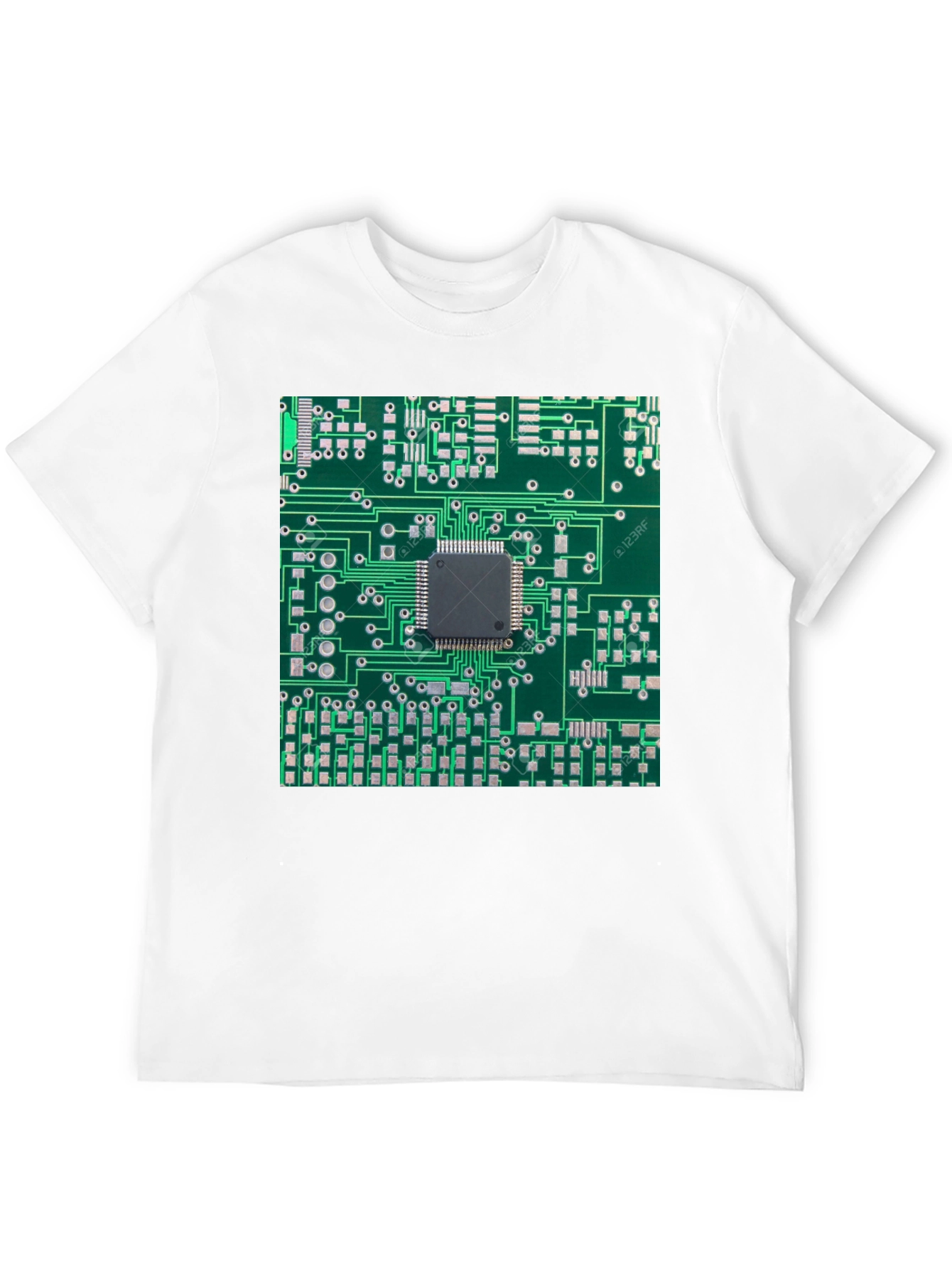 Circuit Board Print Black T-Shirt