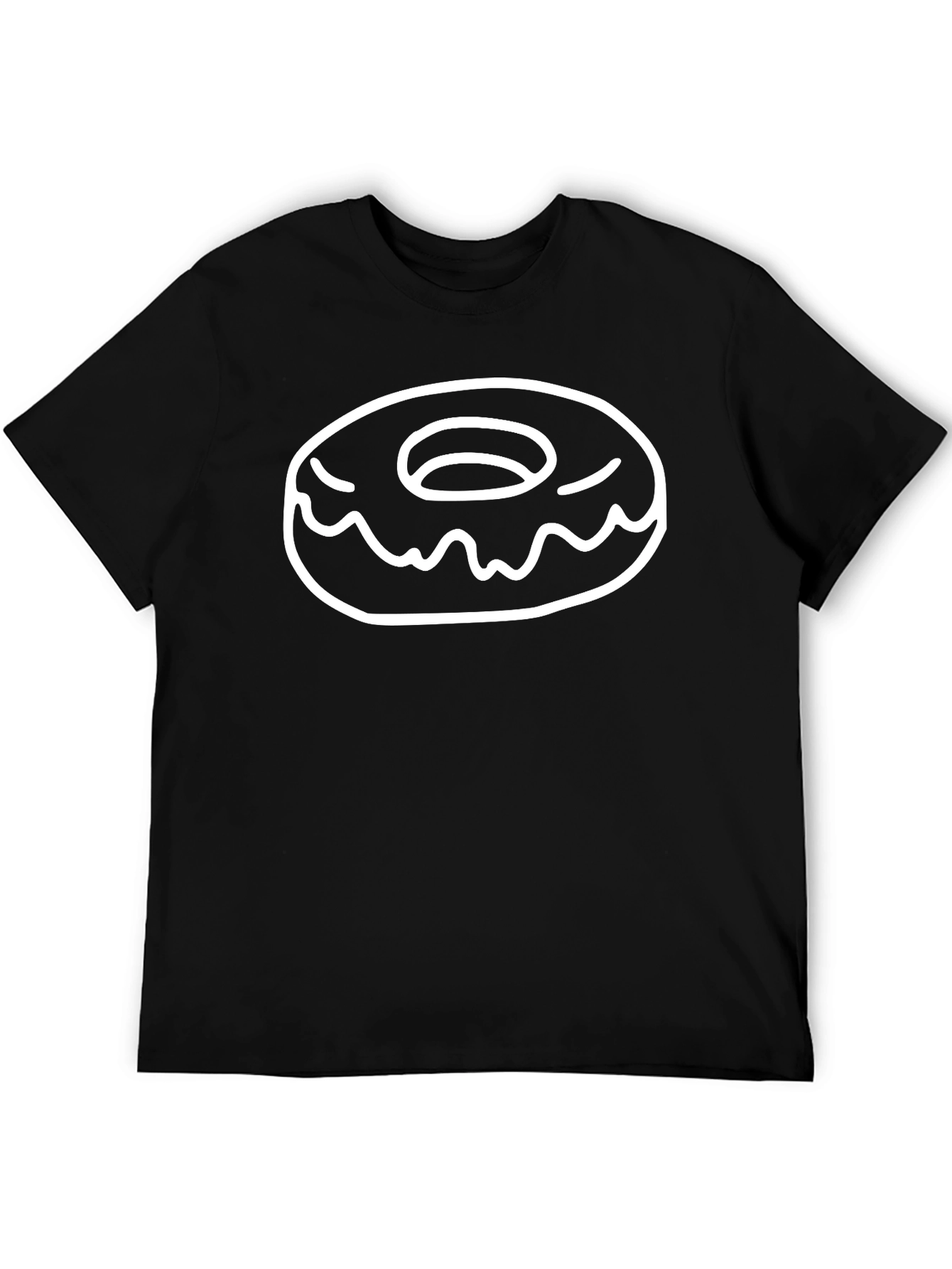 Donut Graphic T-Shirt - Black Cotton Tee