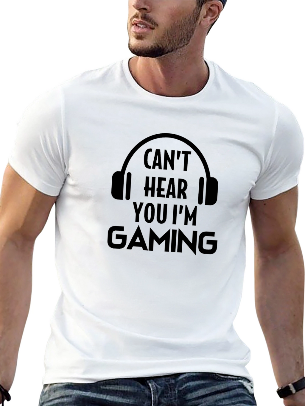 Cant Hear You Im Gaming - Black T-Shirt