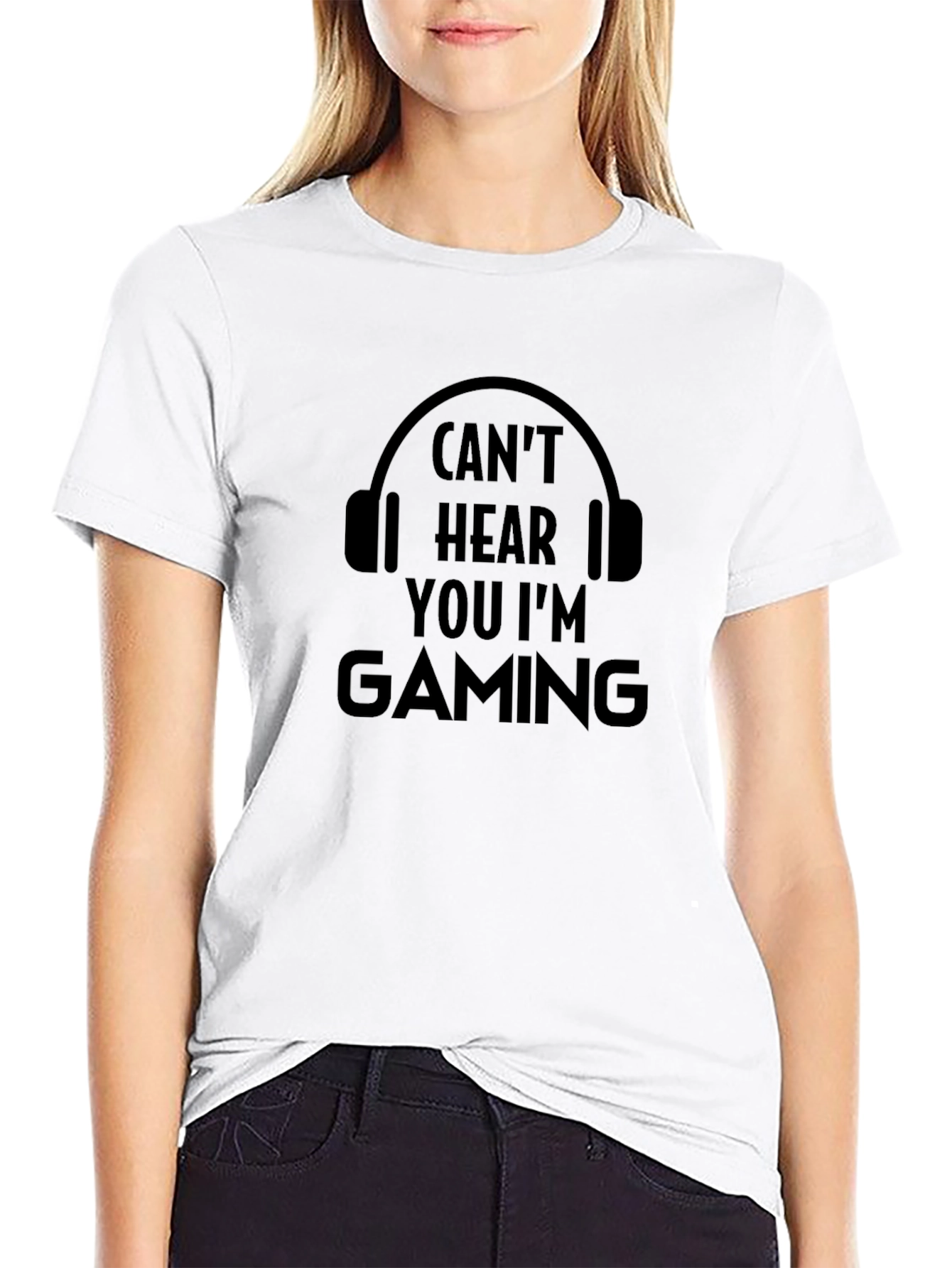Cant Hear You Im Gaming - Black T-Shirt