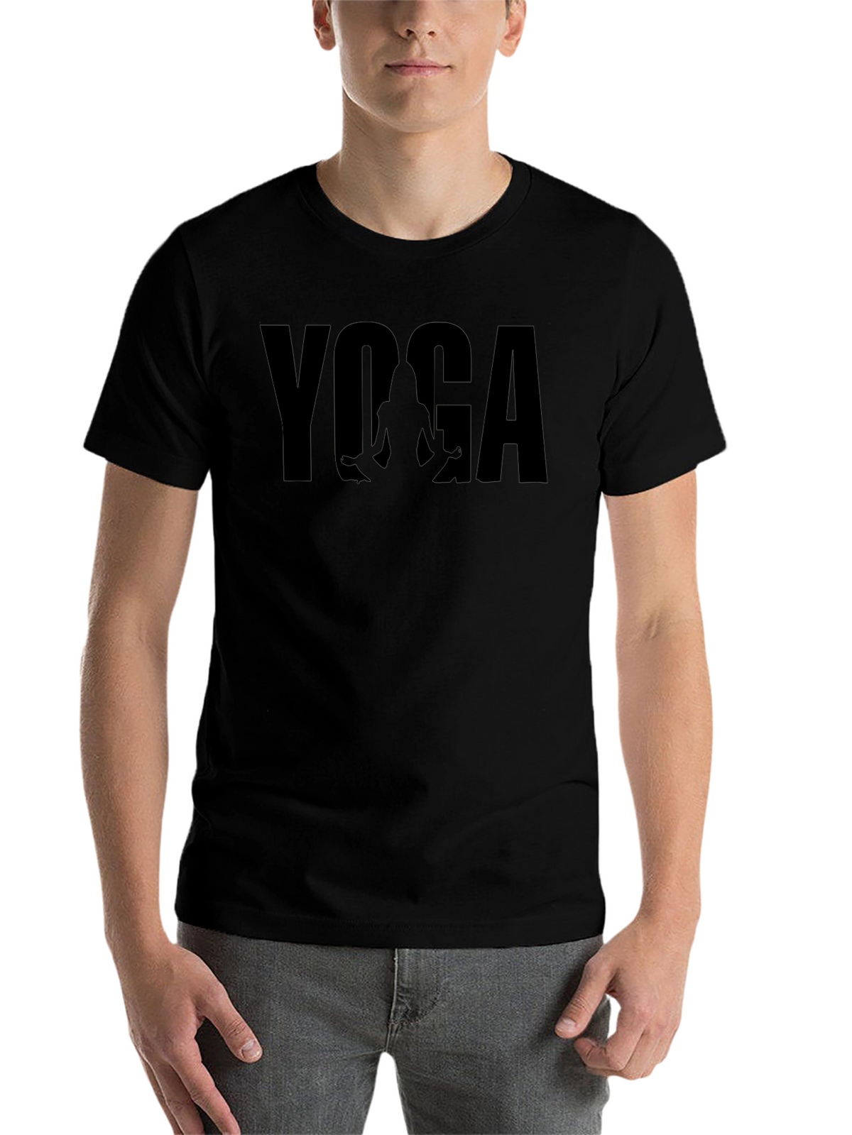 Yoga Graphic Black T-Shirt - Mens Casual Tee